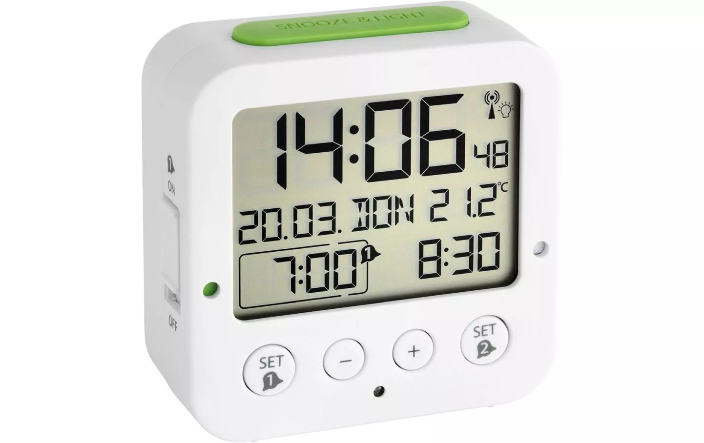 Digital Alarm Clock Bingo White