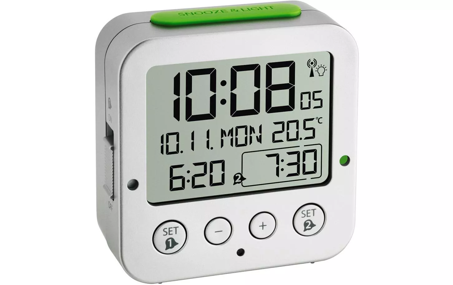 Digital Alarm Clock Bingo Silver
