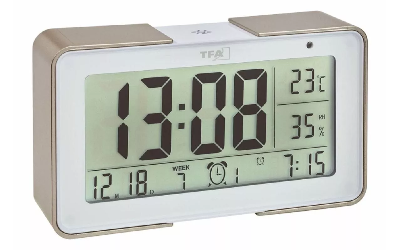 Digital Alarm Clock Melody White/Champagne
