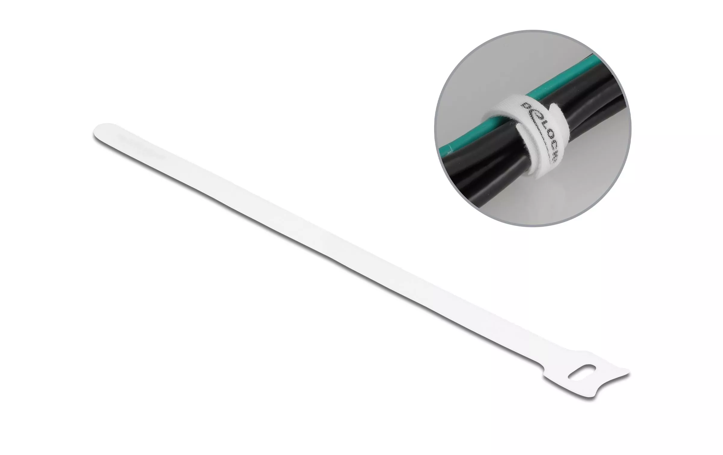 Serre-câble auto-agrippant Blanc 250 mm x 12 mm 10 pièces