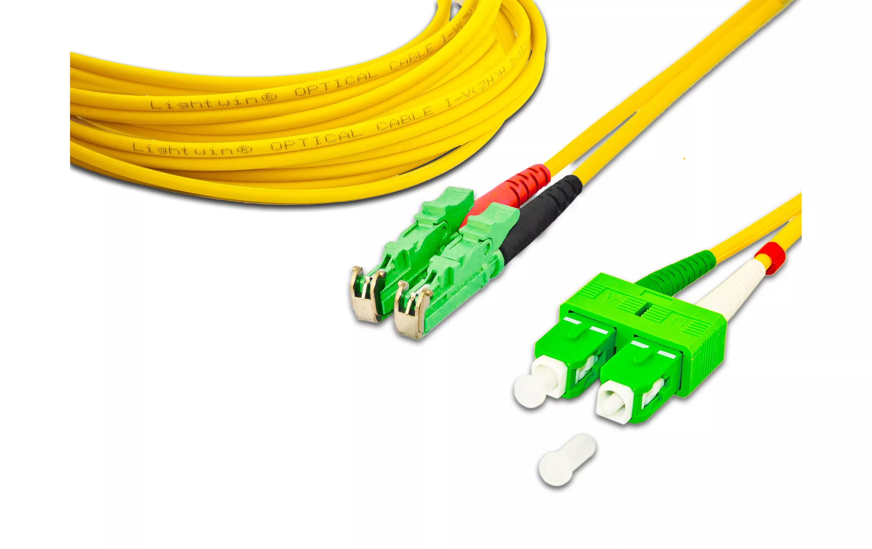 Cavo patch in fibra ottica Lightwin LSH/APC-SC/APC, monomodale, duplex, 1m