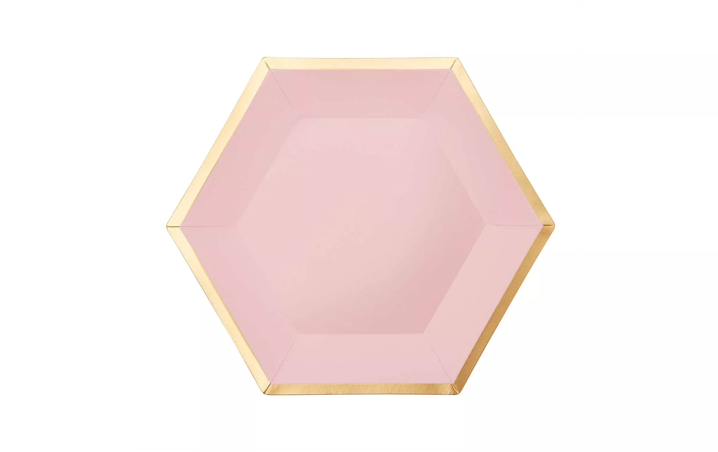 Piatti monouso Rico Design esagono 16 cm, 10 pezzi, oro/rosa