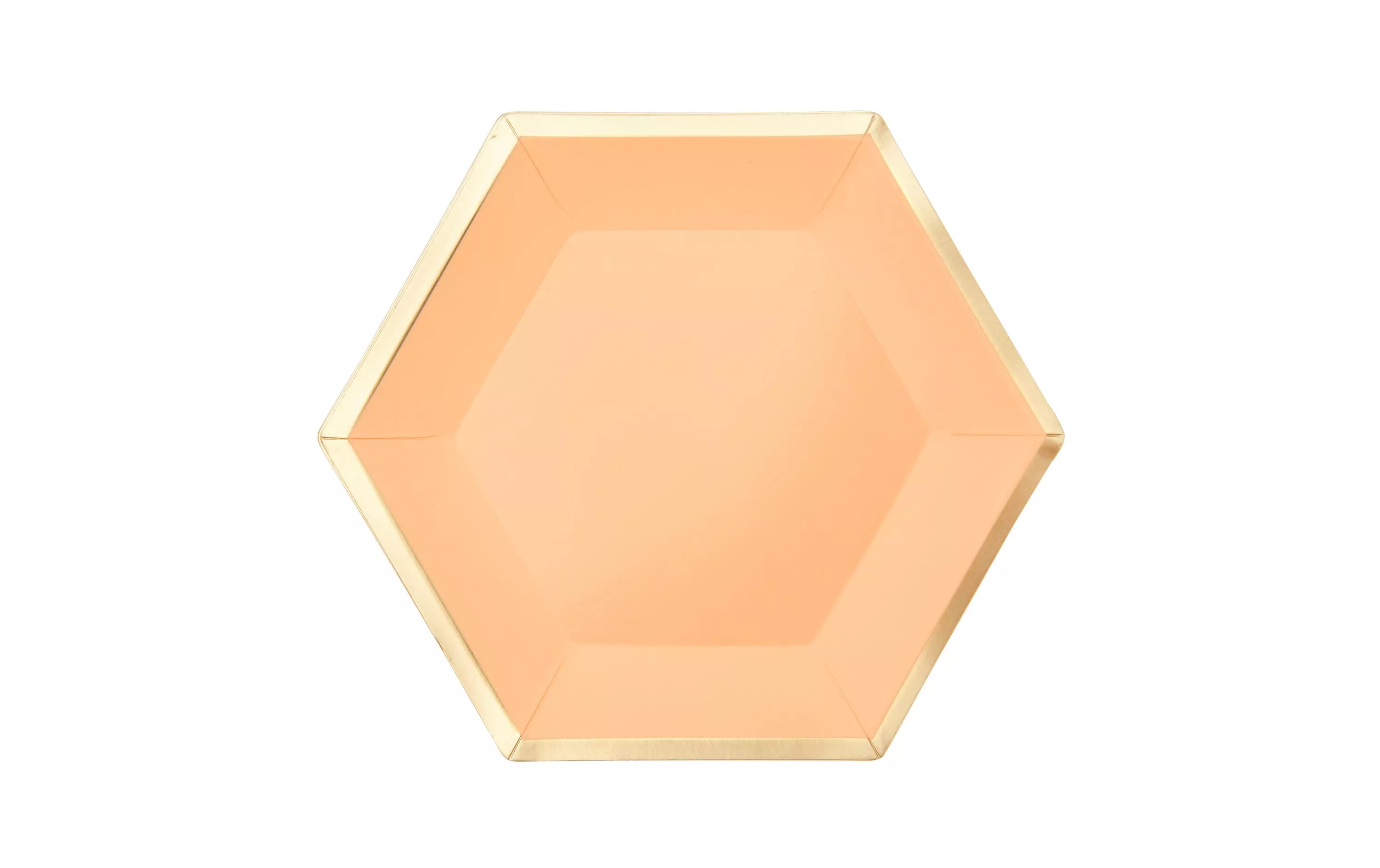 Assiettes jetables Hexagone 15.5 x 13.5 cm, 10 Pièce/s, Abricot