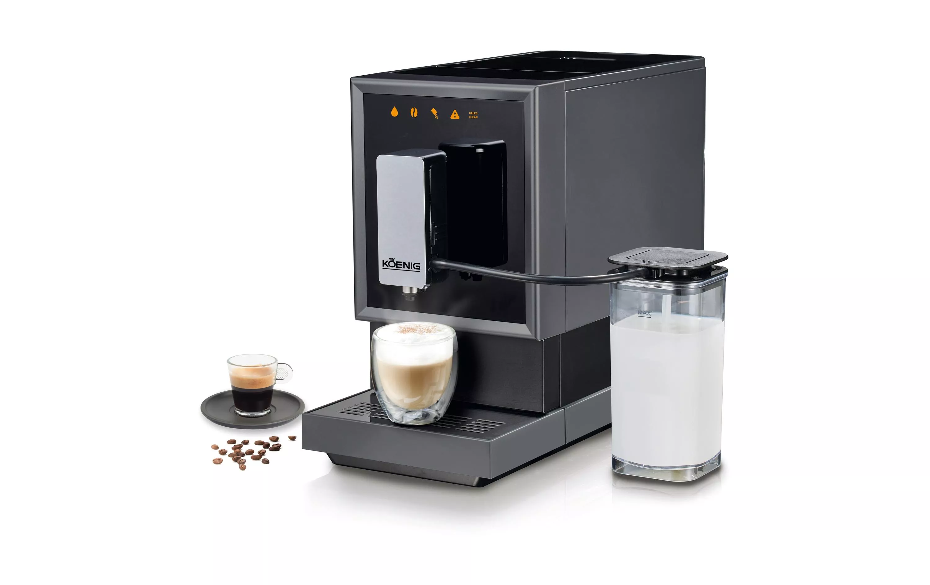 Kaffeevollautomat Finessa Cube Milk Plus Grau, Schwarz