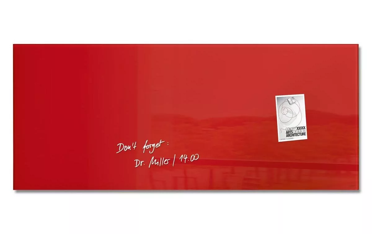 Lavagna magnetica Sigel Artverum 130 x 55 cm, rosso