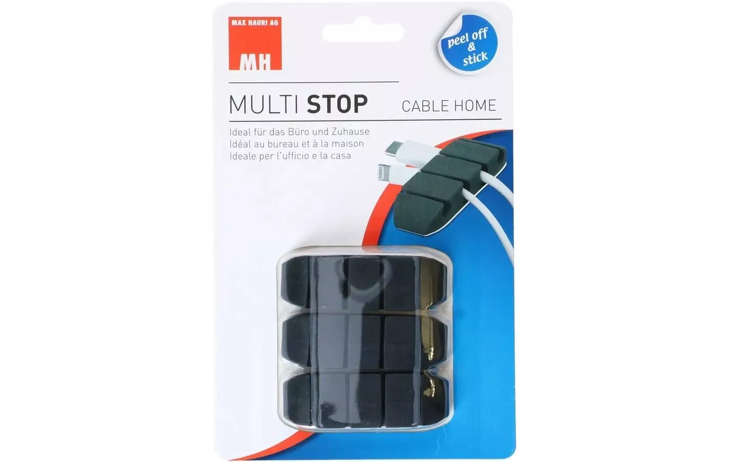 Cable Clip Multi, 3 pezzi, nero