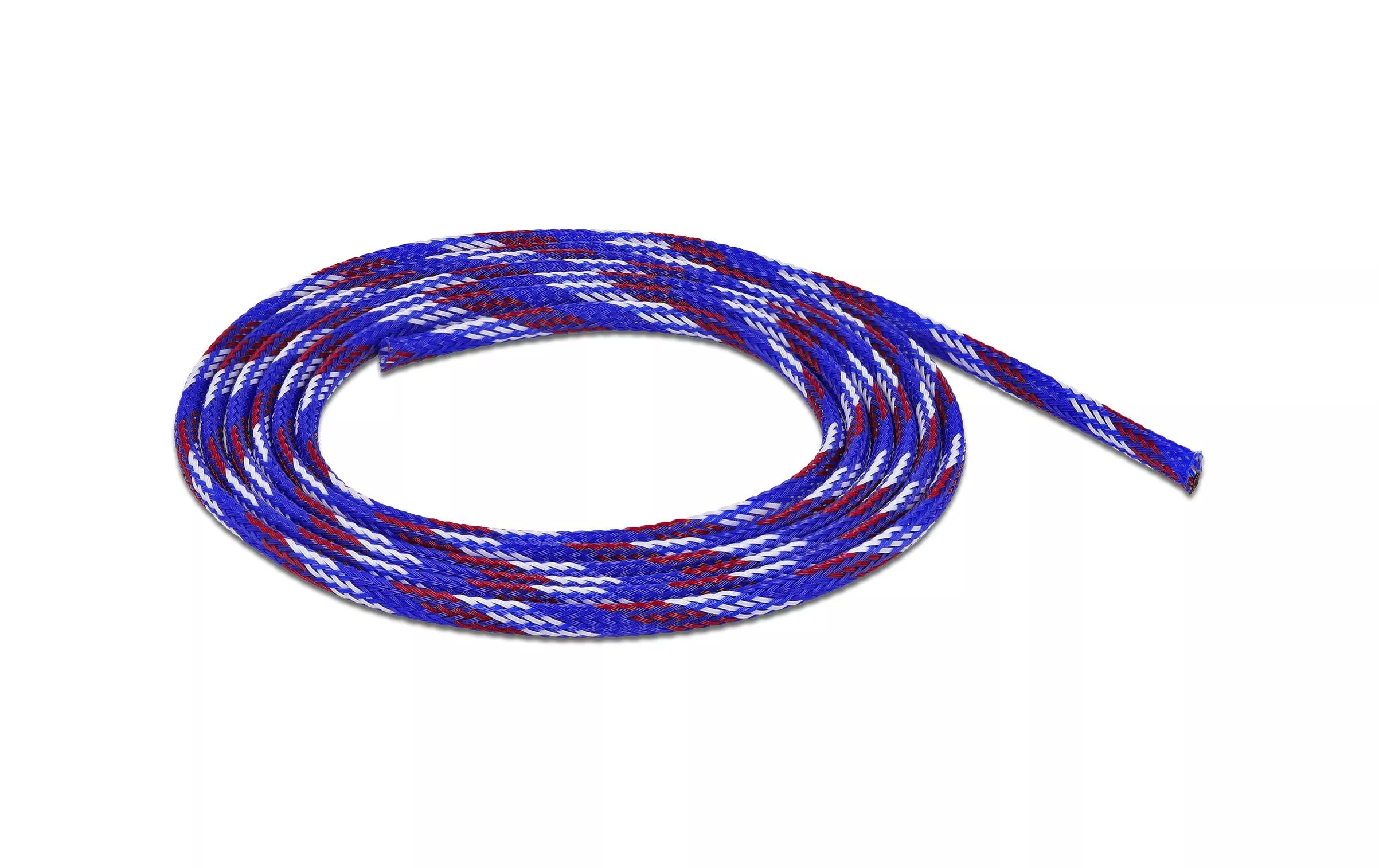 Gaine de câble extensible, 2 m x 6 mm Bleu Rouge Blanc