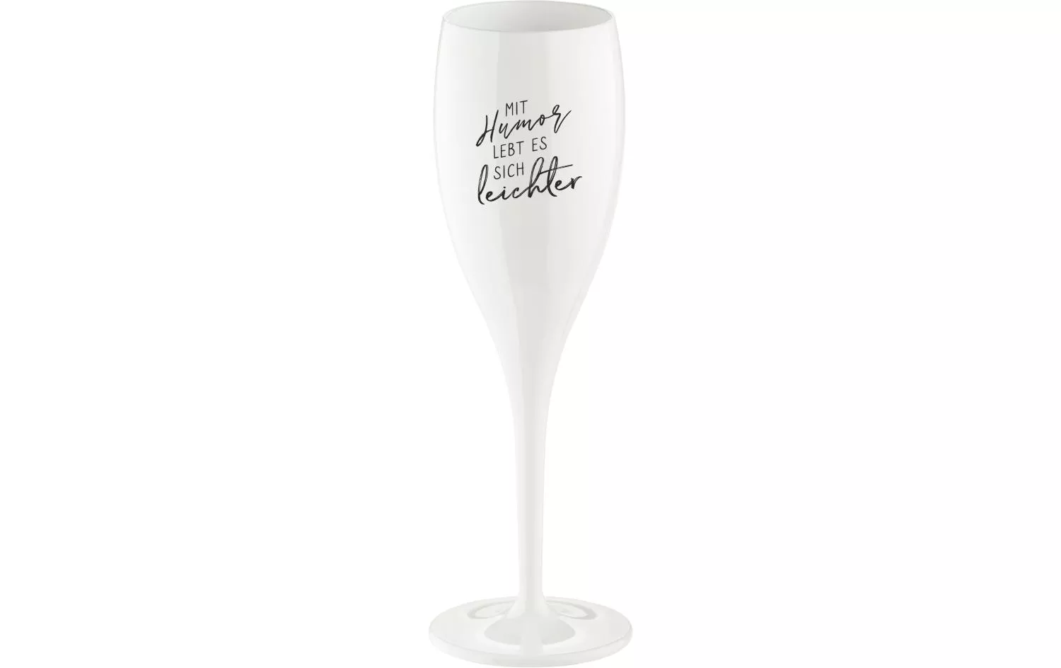 Champagne Glass Super Glass Con Humour Vive 100 ml, 1 pezzo, Bianco