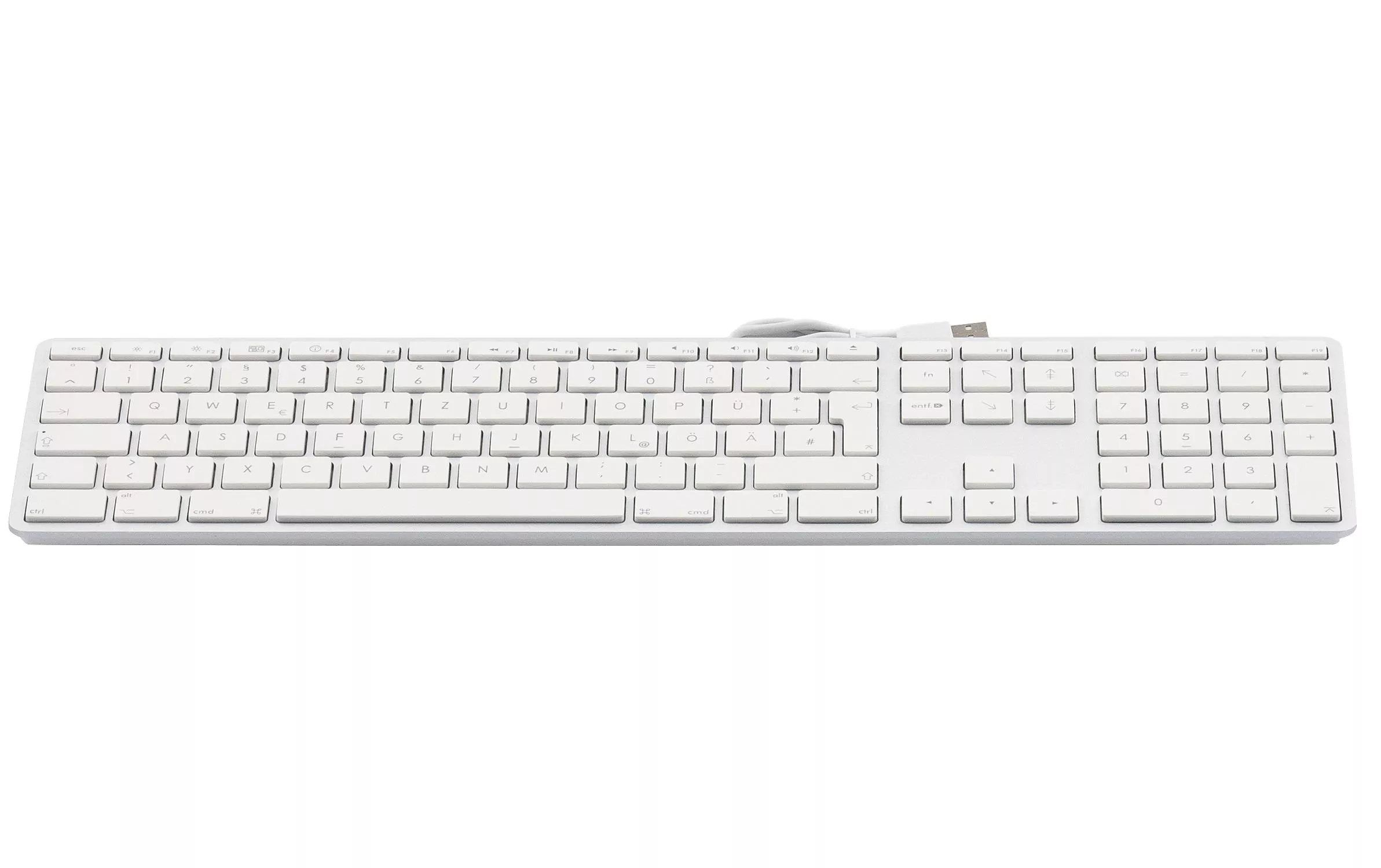 Clavier KB-1243 Blanc, disposition DE avec clavier numérique