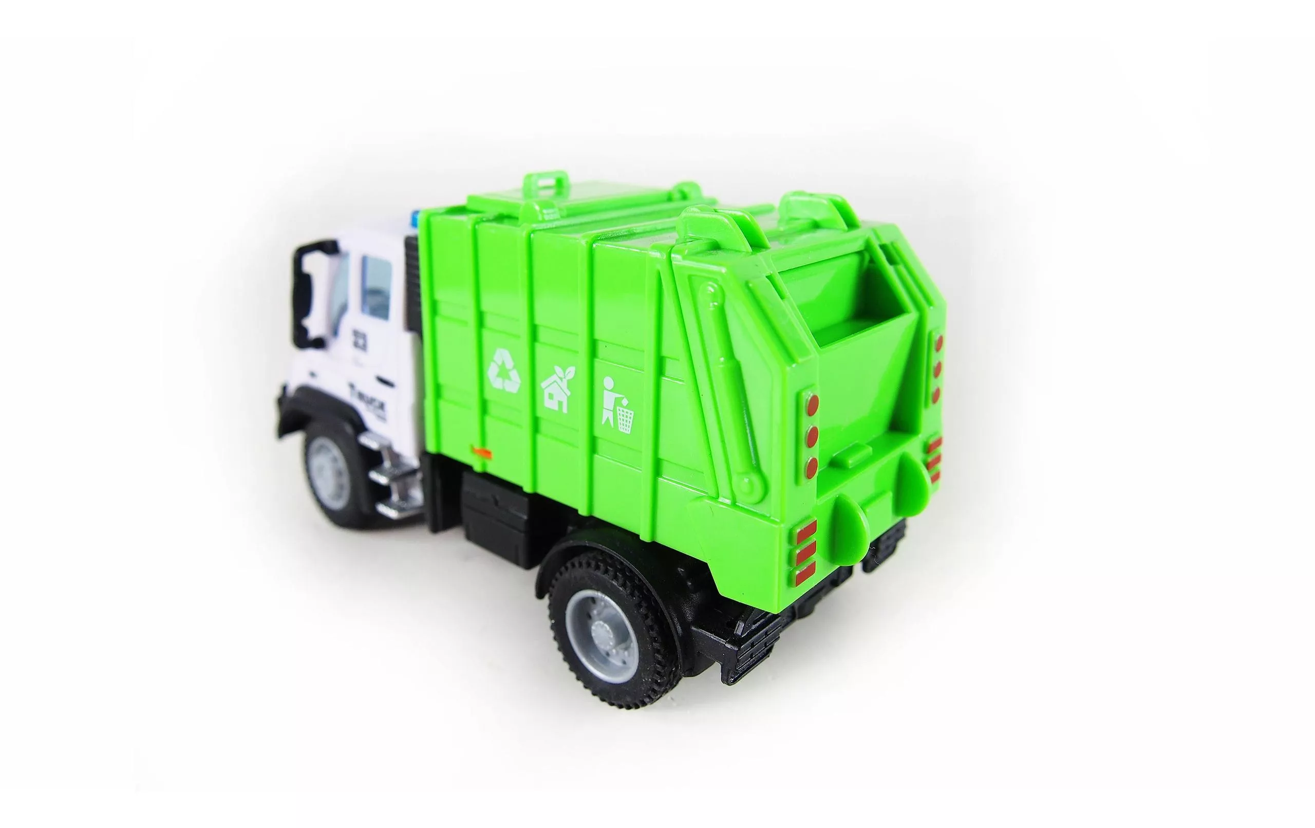 Camion télécommandé RC, camion à ordures. Colour: green, Fr