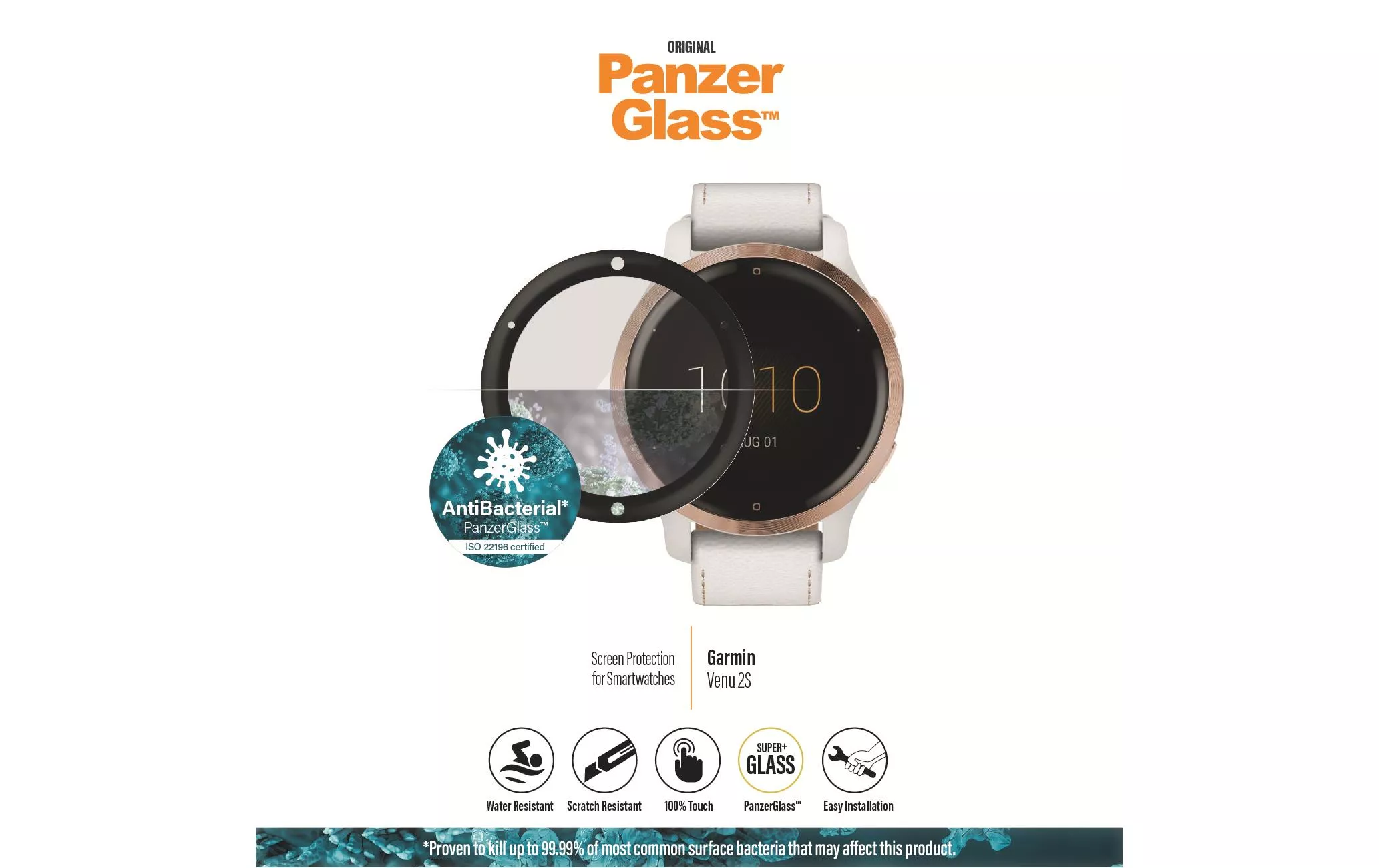Armour Glass Screen Protector Anti-Glare per Garmin Venu 2S