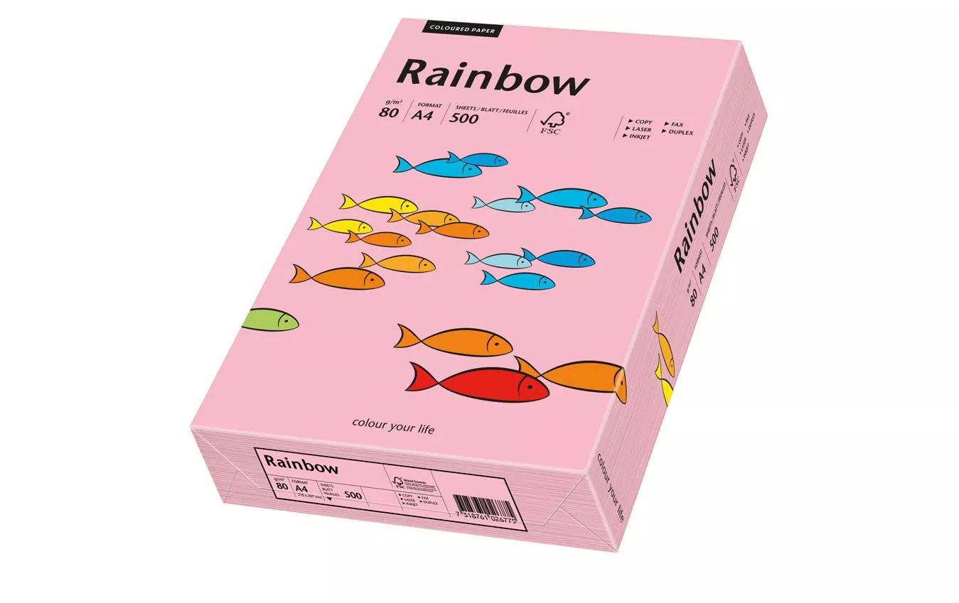 Carta copiativa Rainbow 80 g/m² A4, rosa