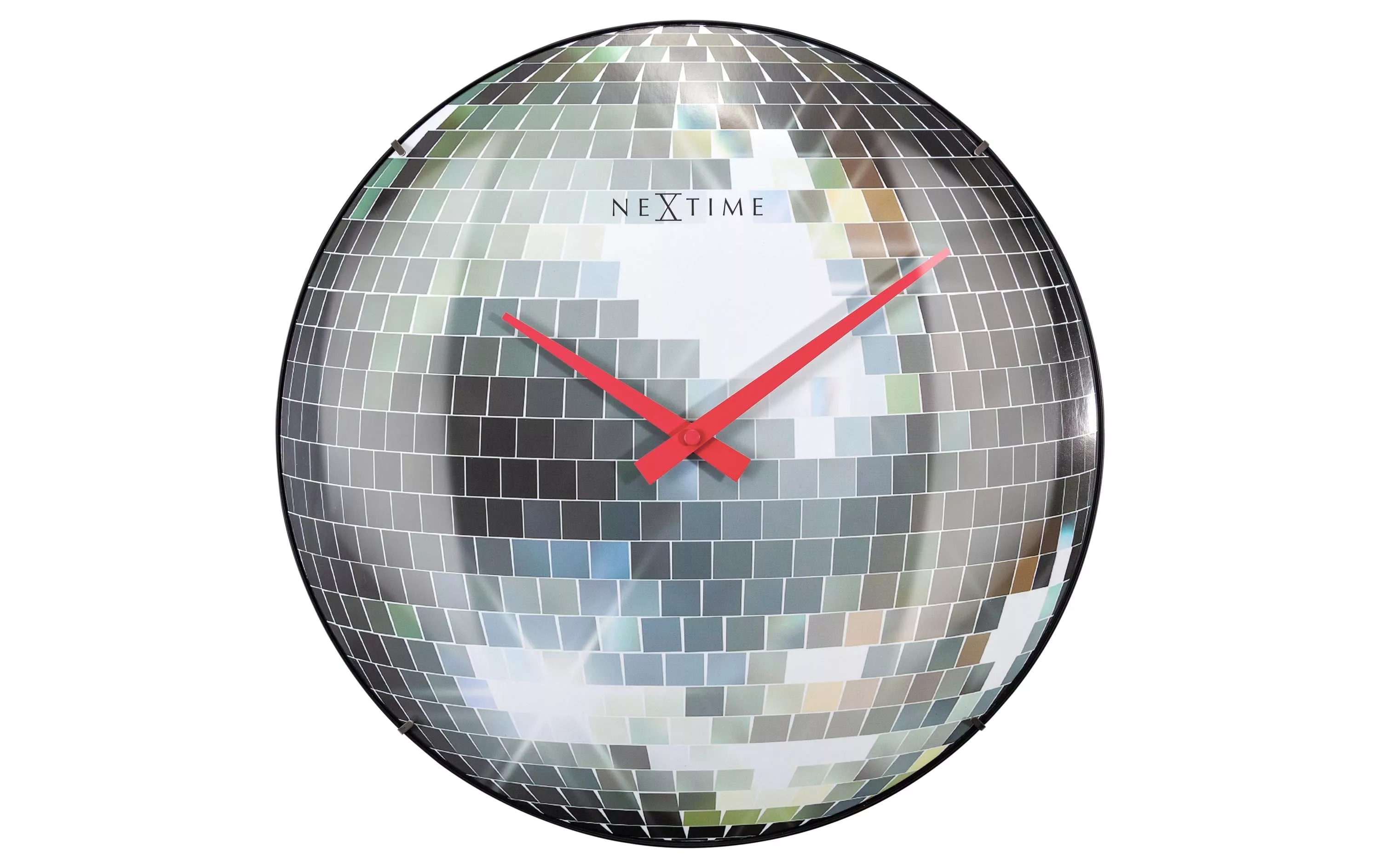 Wanduhr Disco Ball Ø 35 cm, Silber