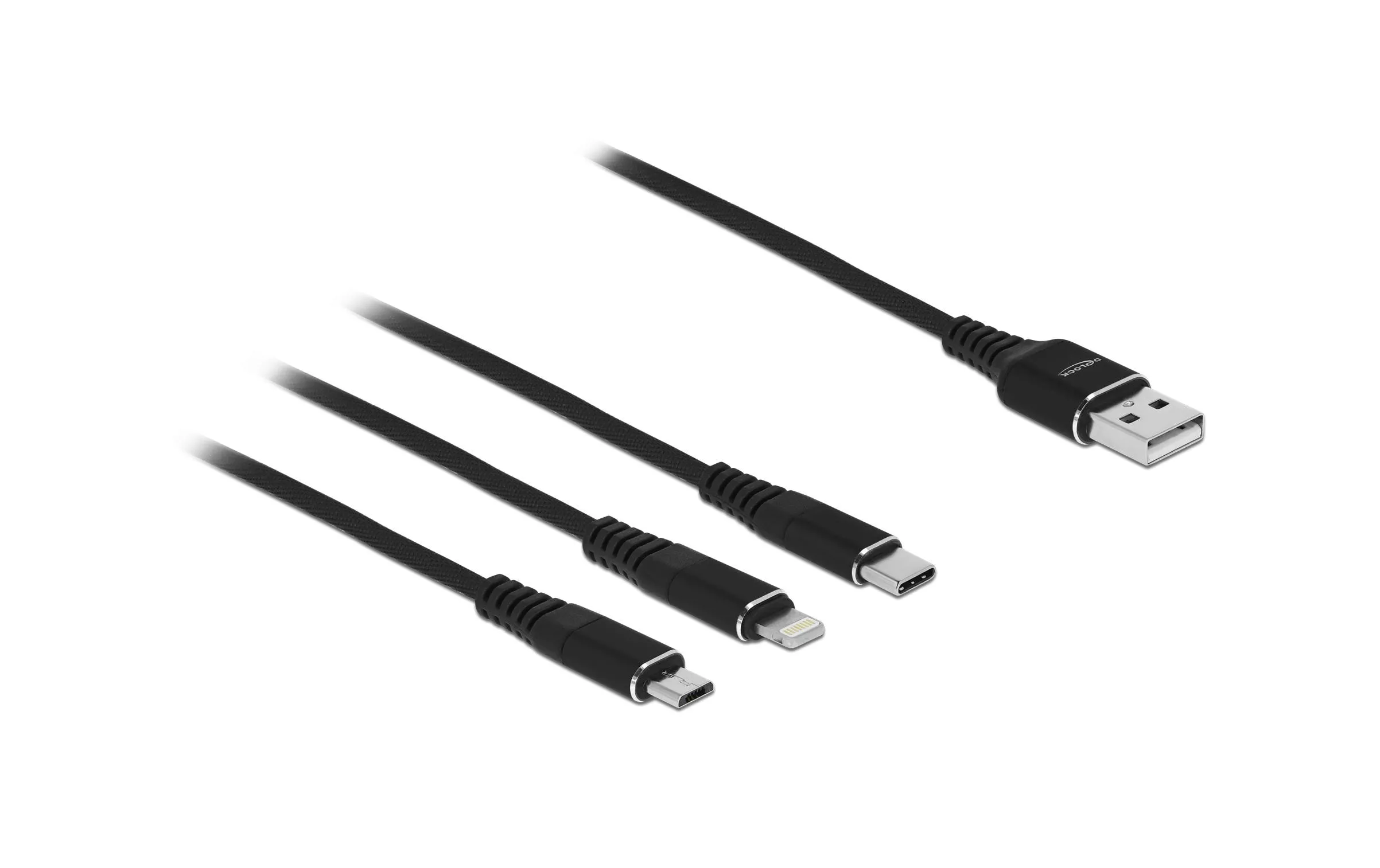 Câble chargeur USB USB A - Lightning/Micro-USB B/USB C 0.3 m