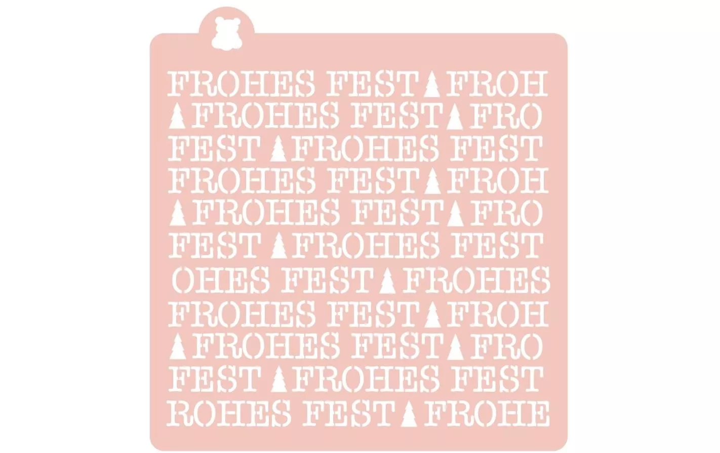 Schablone Frohes Fest Weiss