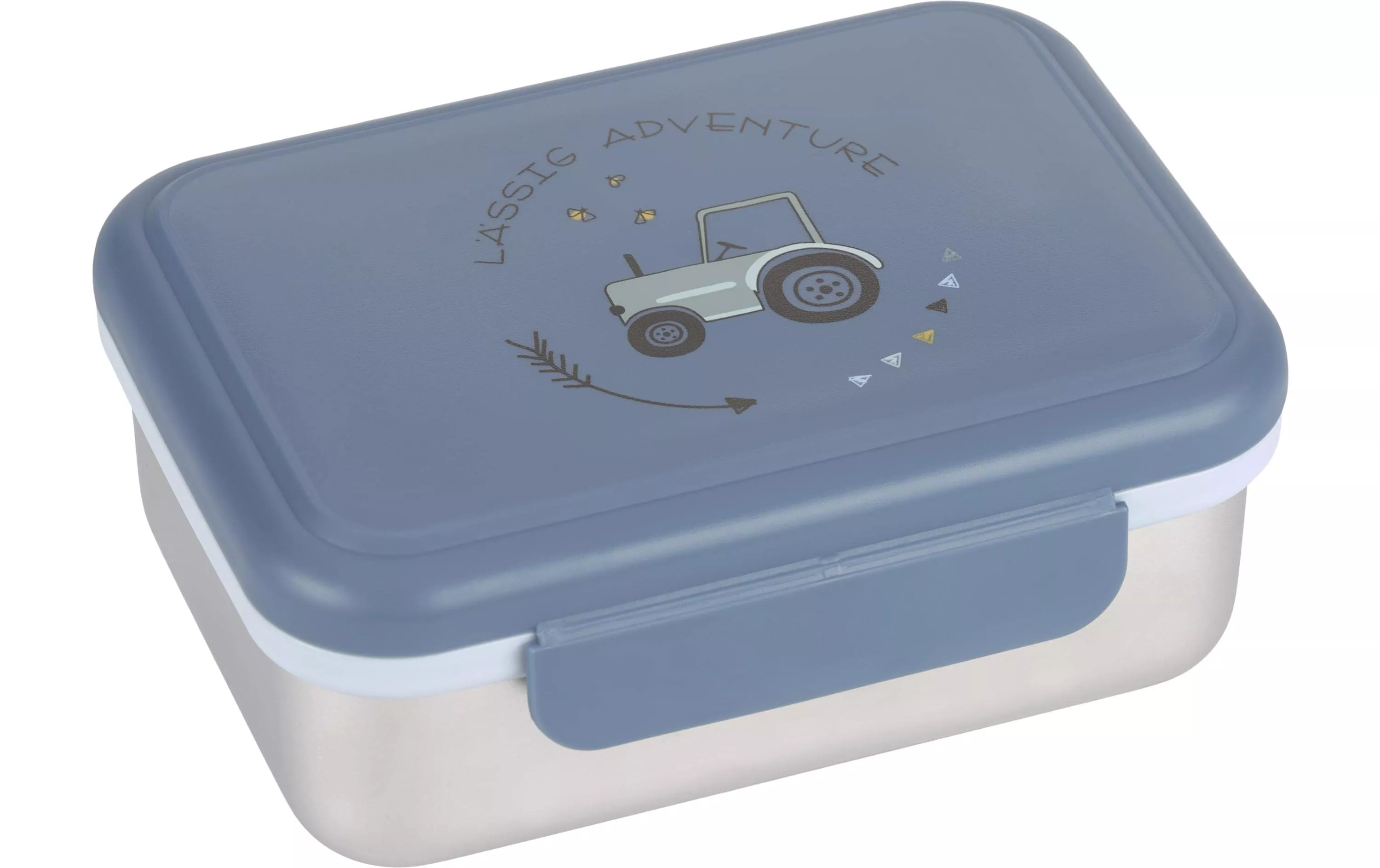 Lunchbox Edelstahl Traktor Blau/Silber