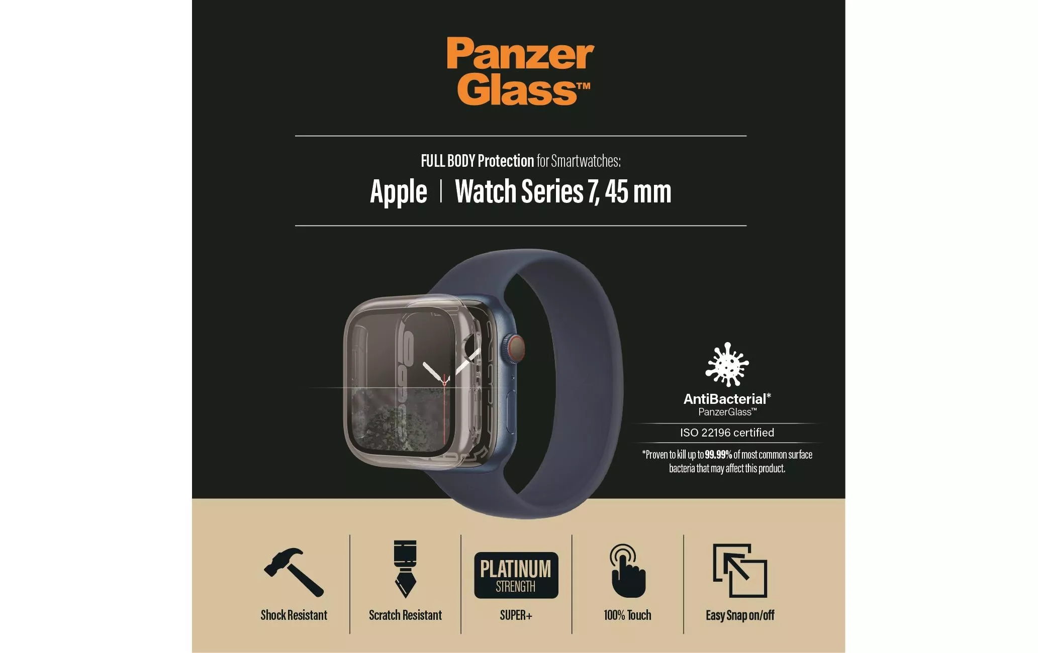 Protection d\u2019écran Corps intégral Apple Watch 7/8 (45 mm)