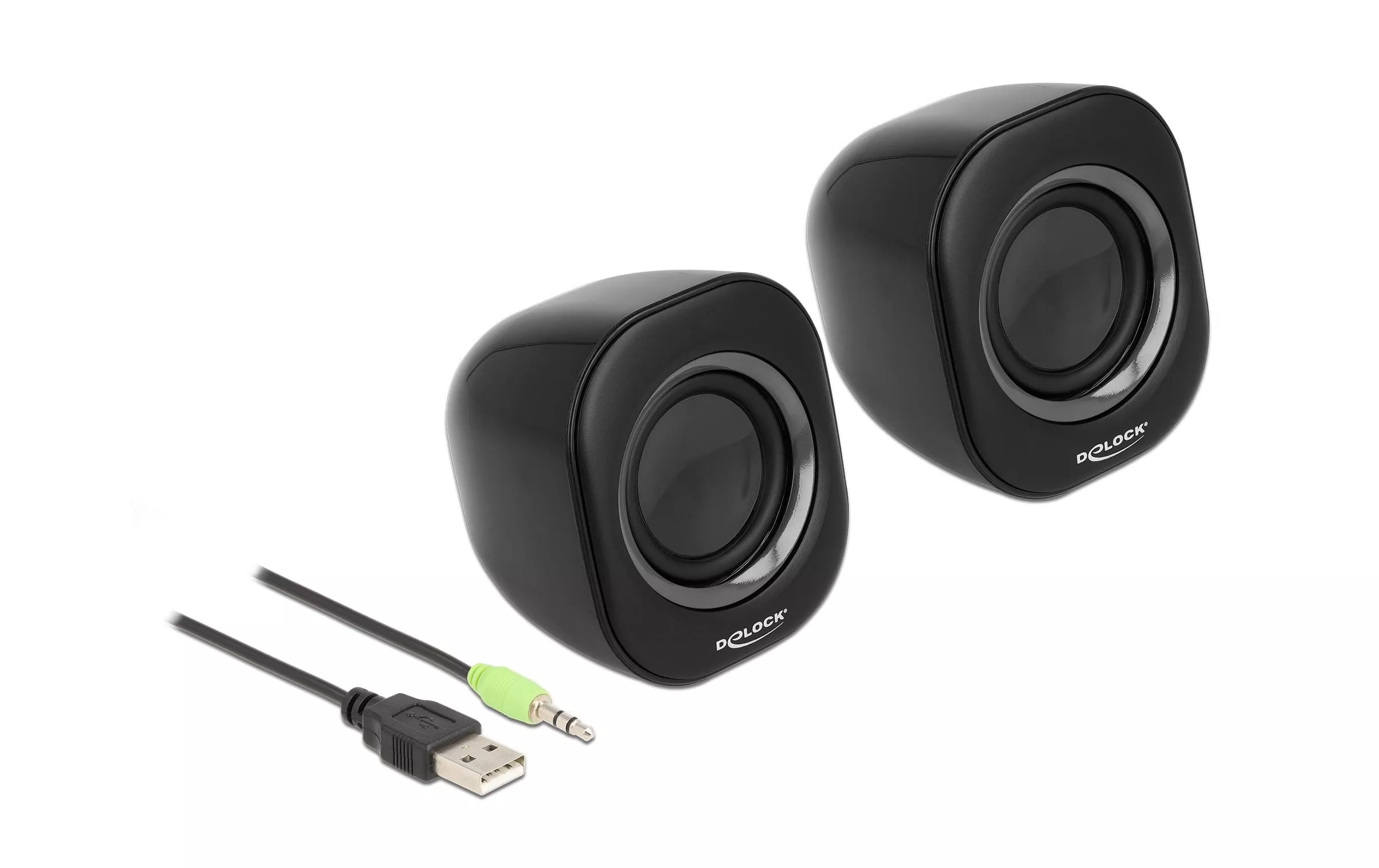 Haut-parleurs de PC Mini jack stéréo 3.5 mm, alimentation USB - Haut-parleurs  PC