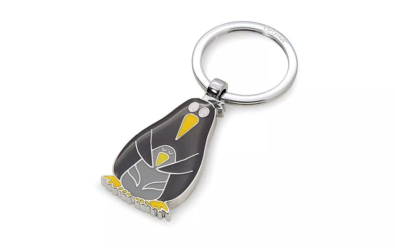 Portachiavi Troika Penguin & Pingu giallo, grigio, argento