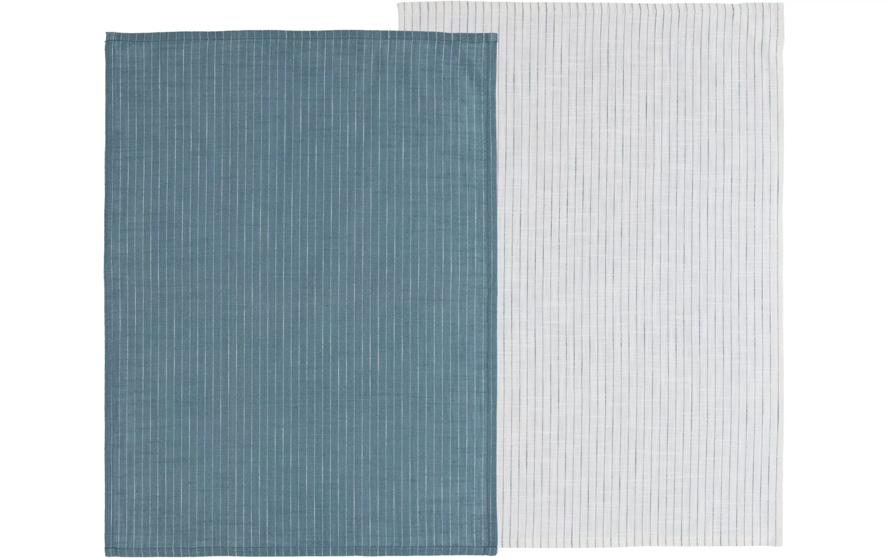 Tea Towel Set Chambray Soft 2 pezzi, Blu/Bianco