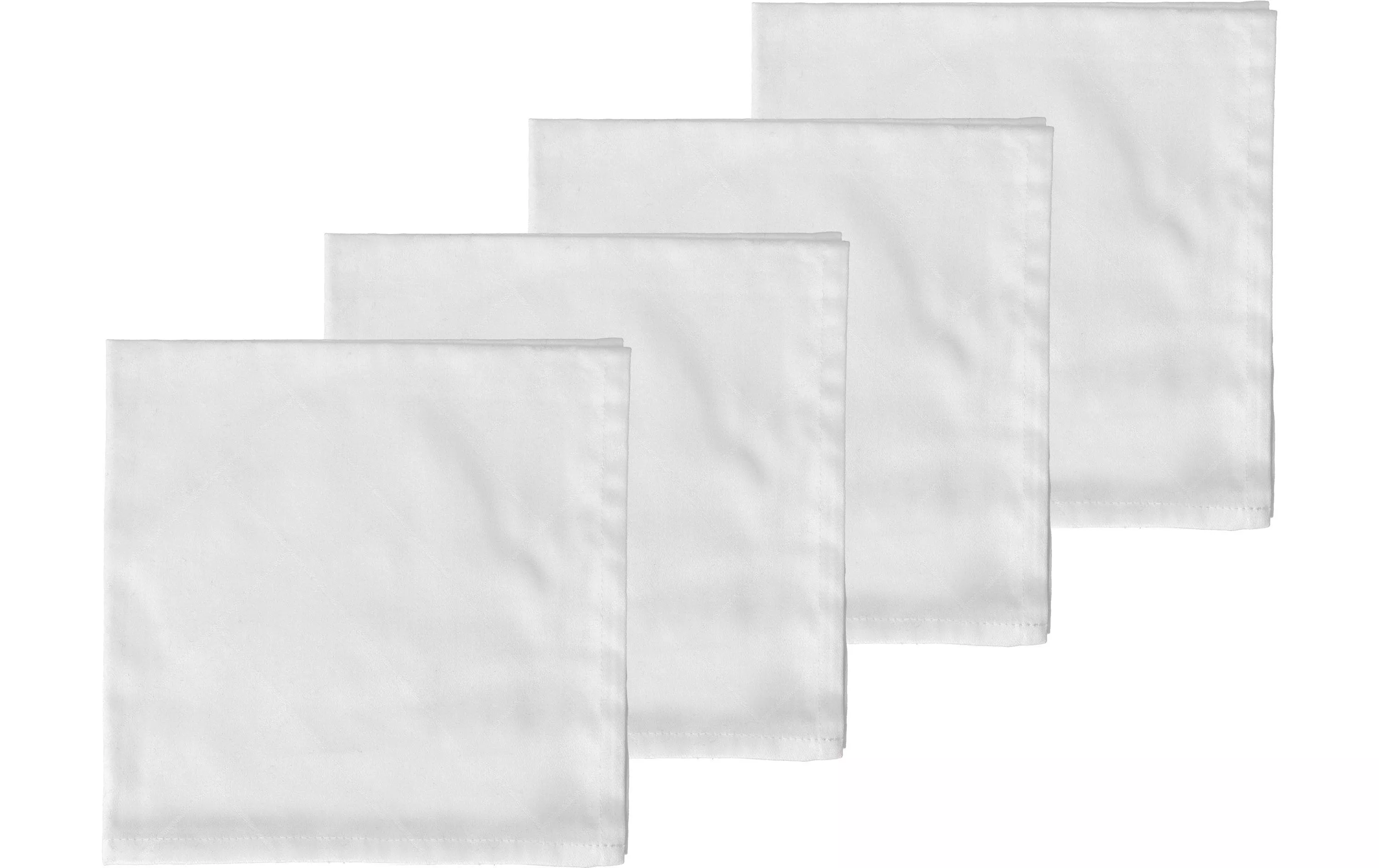 Tovaglioli in tessuto 45 cm x 45 cm, 4 pezzi, bianco