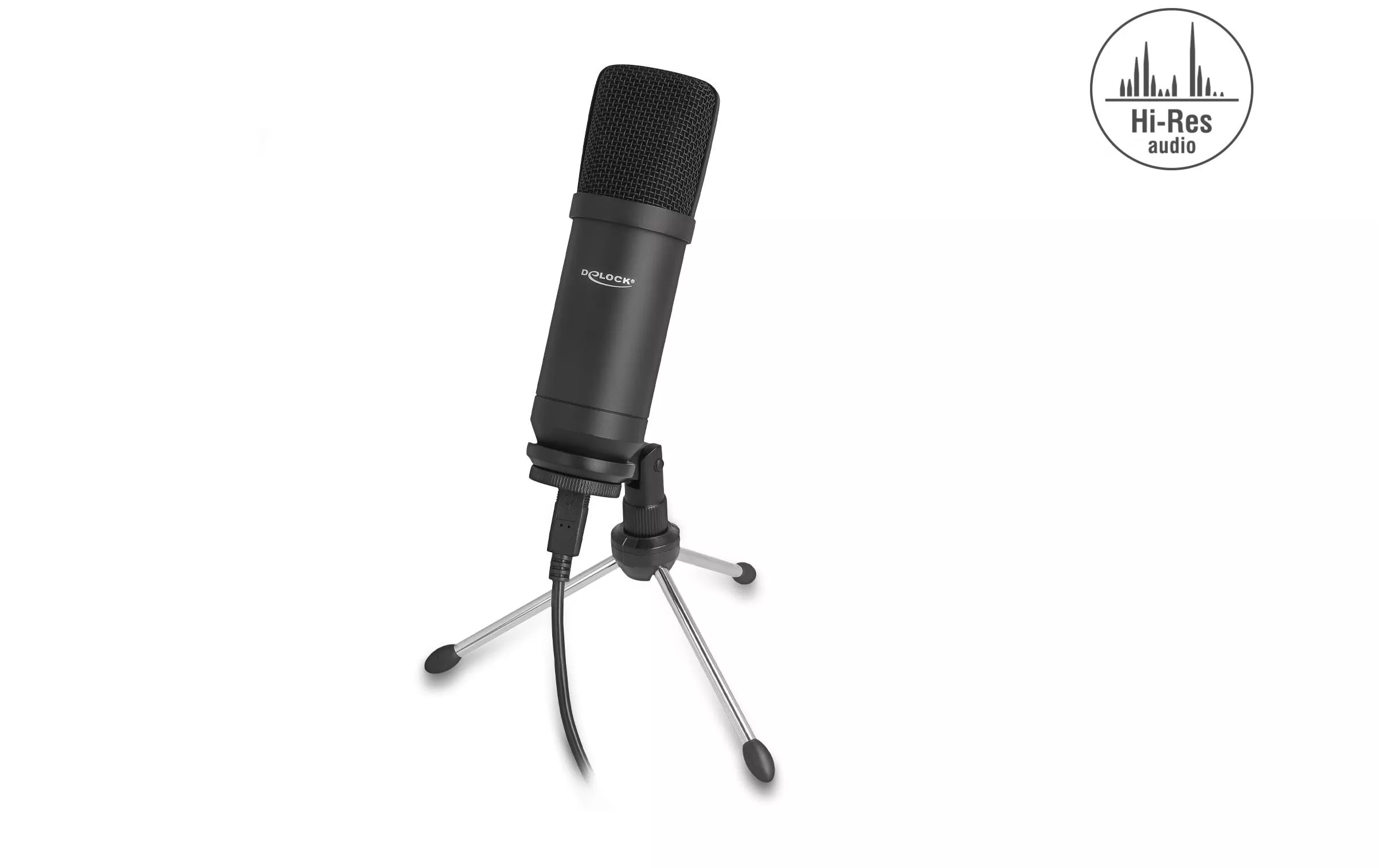Microfono a condensatore professionale USB con supporto da tavolo