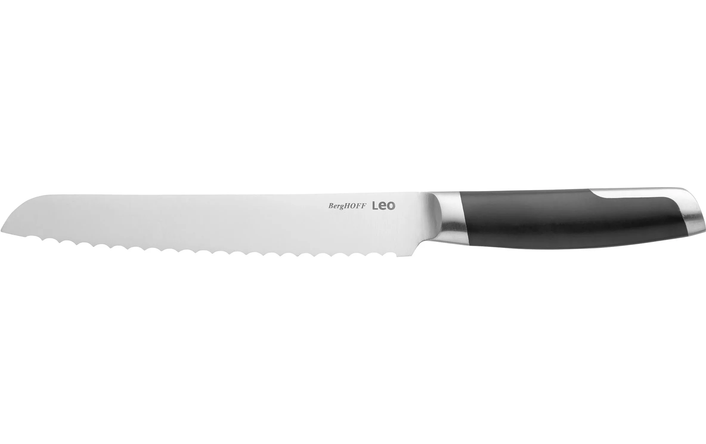 Couteau à pain Leo Graphite 20 cm, Noir/Argenté