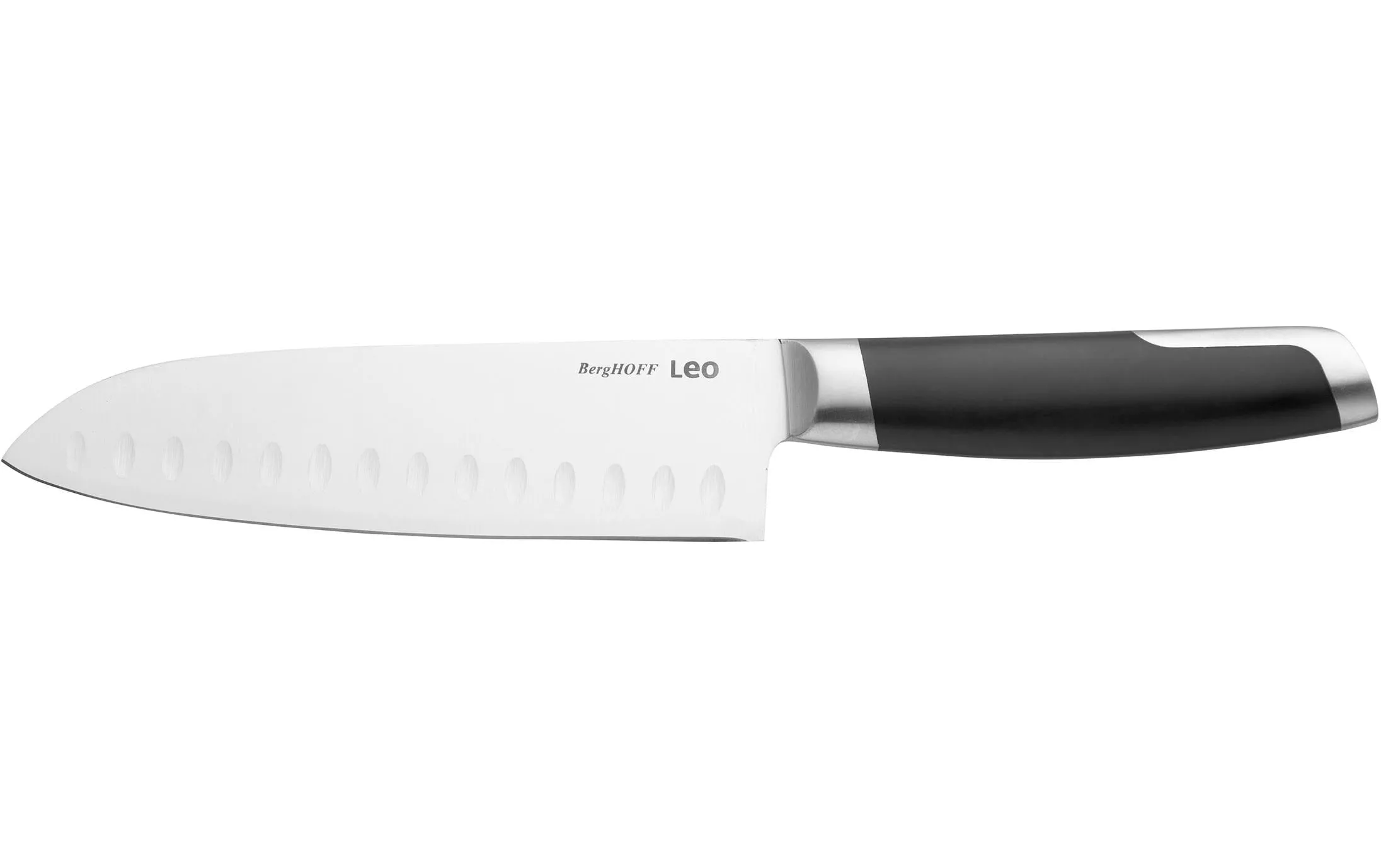 Couteau santoku Leo Graphite 17.5 cm, Noir/Argenté