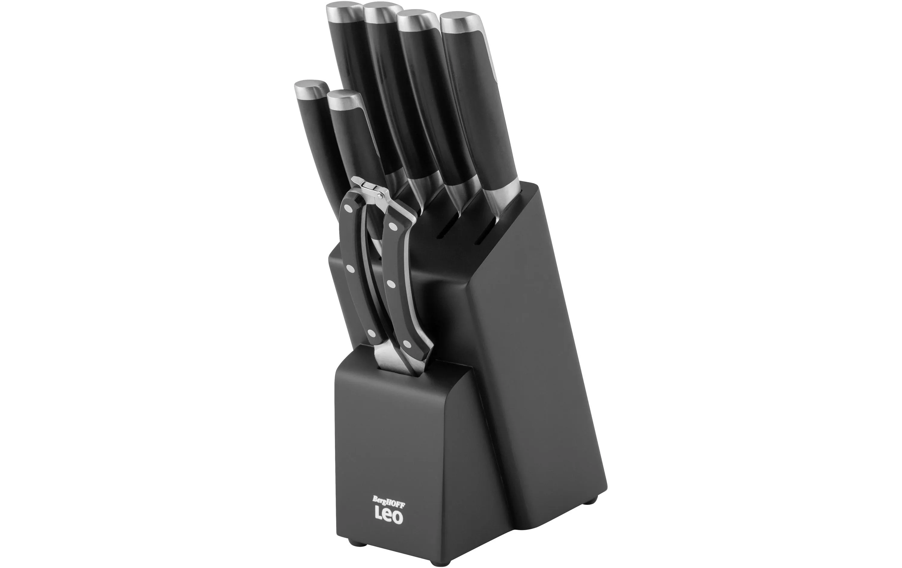 Kits de bloc de couteaux avec couteaux Leo Graphite 6 pièces, Noir