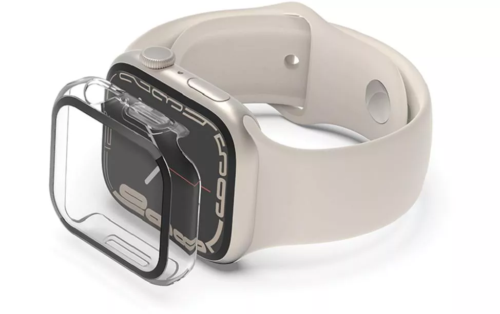 Protection d\u2019écran TemperedCurve 2-in1 Apple Watch 7 Transparent