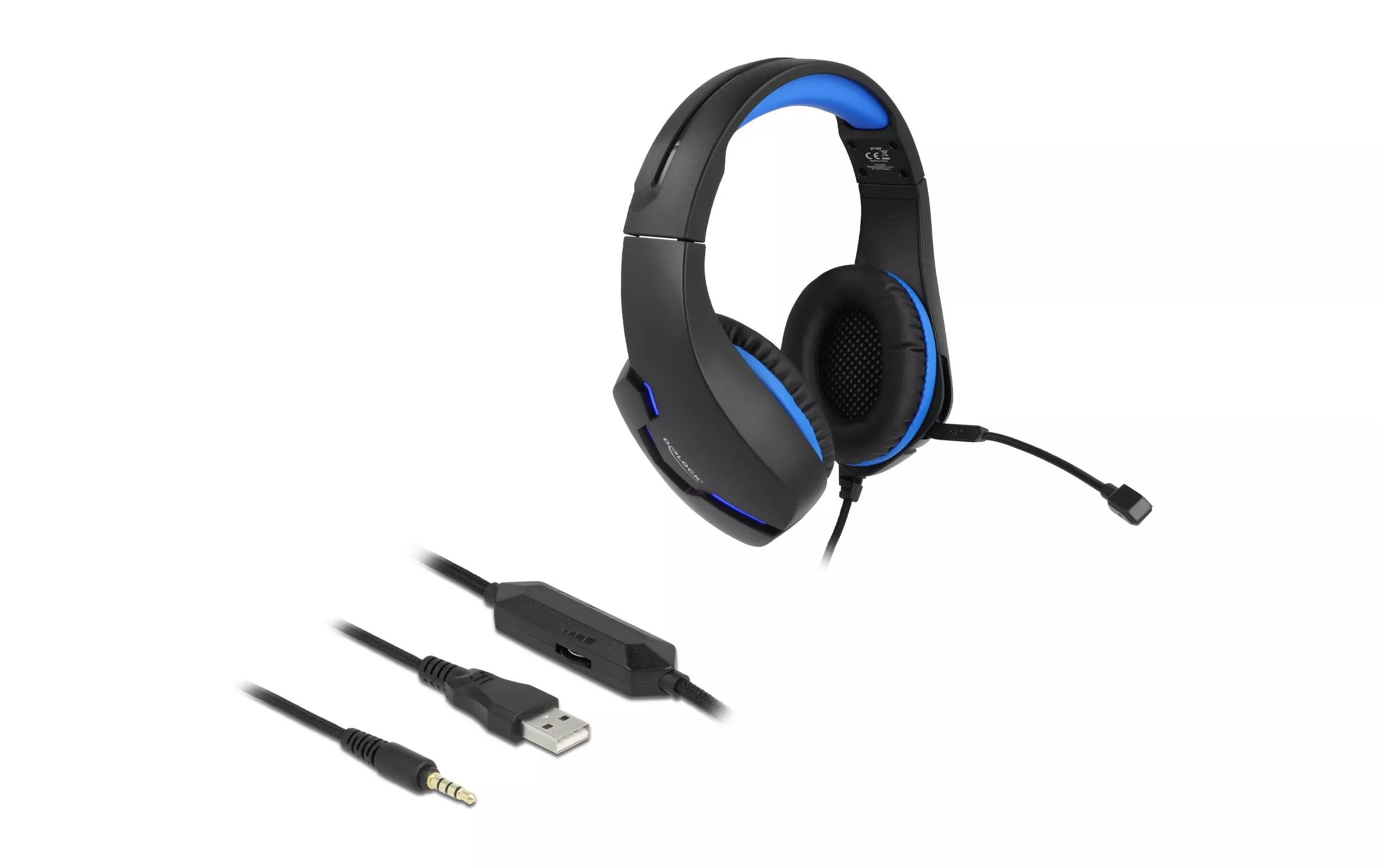 Headset Gaming Over-Ear LED für PC,Notebook,Konsolen Schwarz