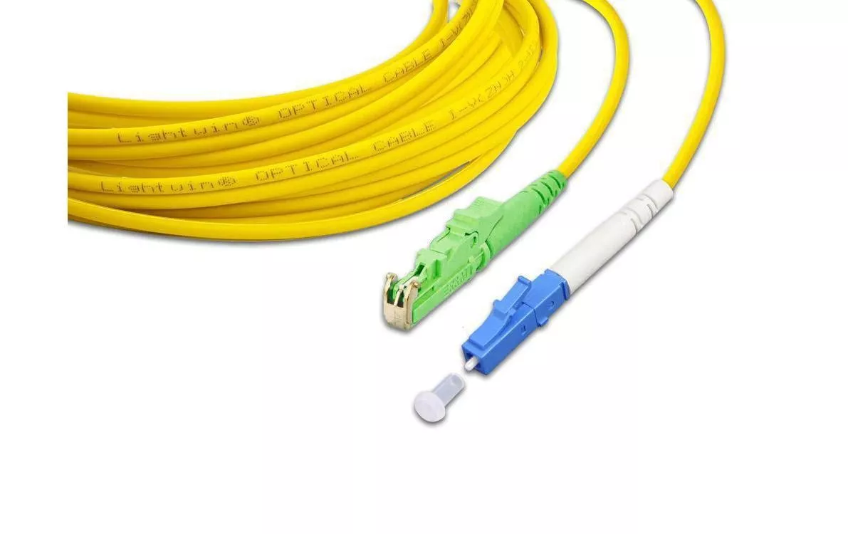 Câble patch à fibre optique E2000/APC-LC, Singlemode, Simplex, 10m
