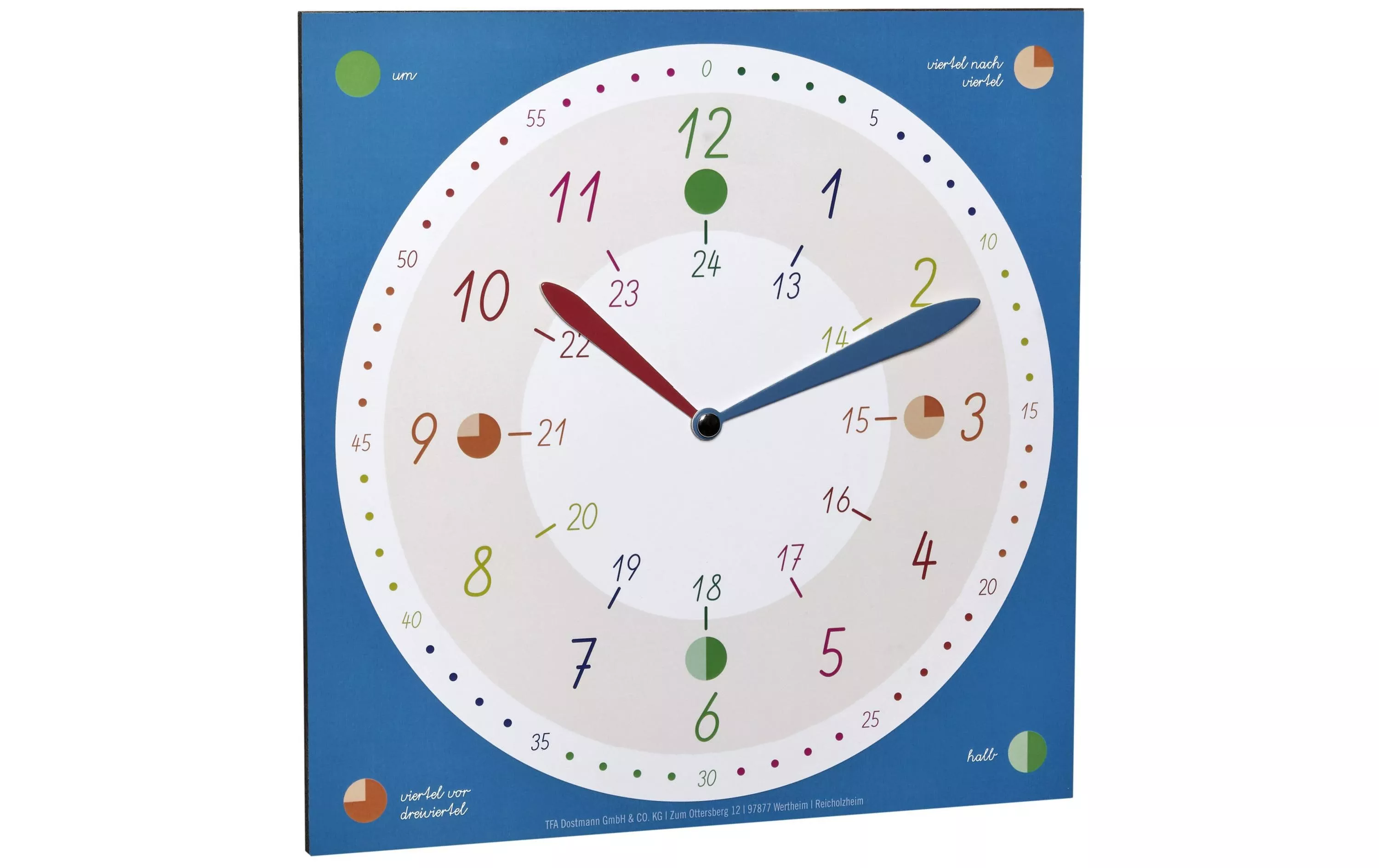 Orologio di apprendimento per bambini Tick & Tack 30 x 30 cm, Multicolore