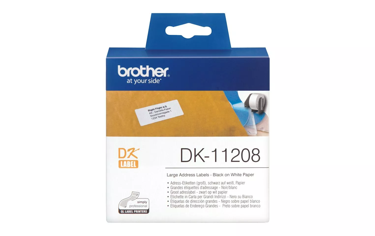 Rouleau à étiquettes DK-11208 Thermo Direct 38 x 90 mm