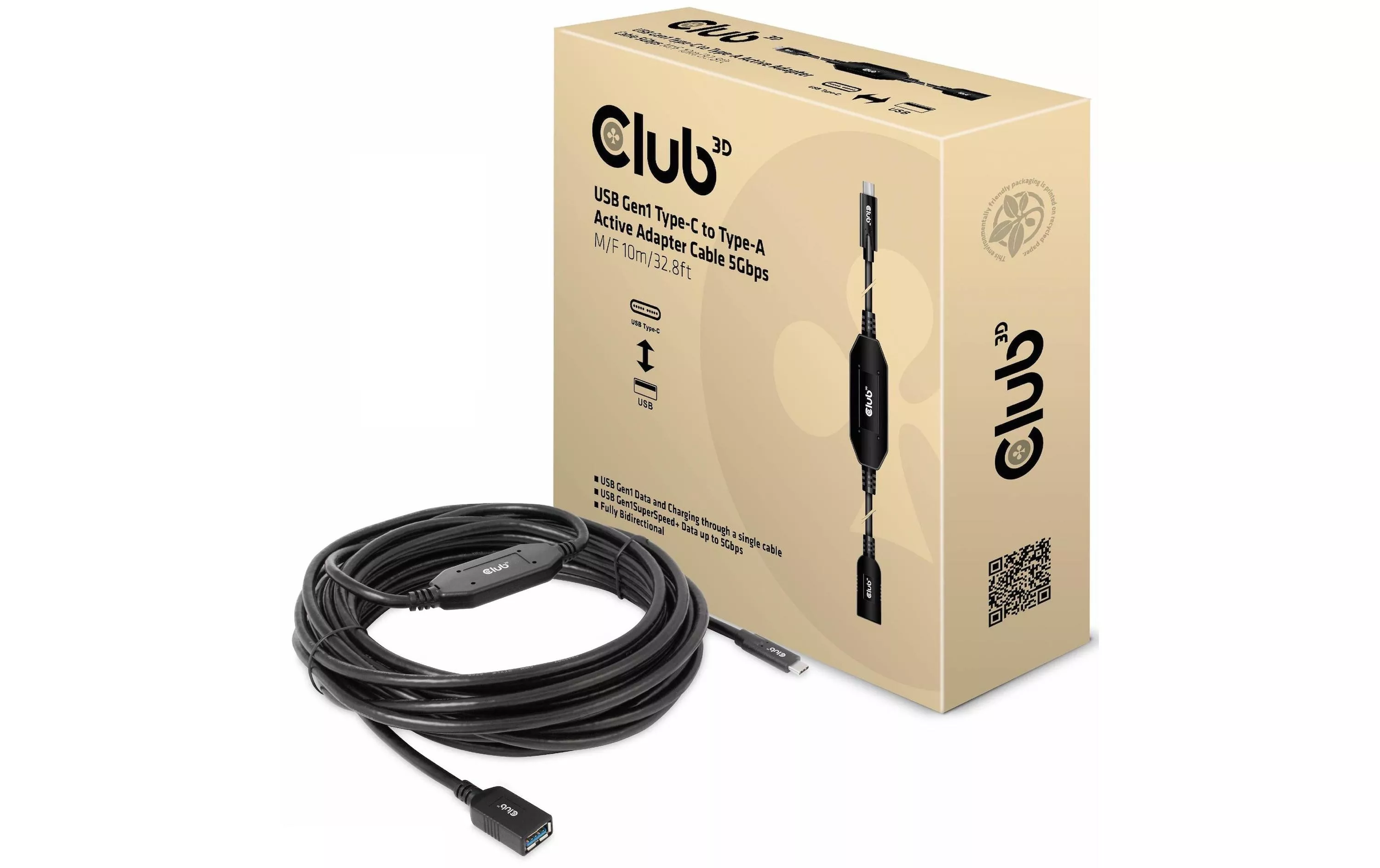 Cavo adattatore Club 3D USB 3.0 CAC-1538 USB C - USB A 10 m