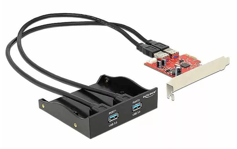 Pannello frontale Delock 61775 USB 3.0 - 2 porte con scheda PCI-E