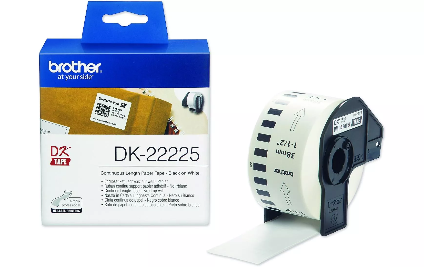 Rotolo di etichette Brother DK-22225 Thermal Direct 38 mm x 30,48 m
