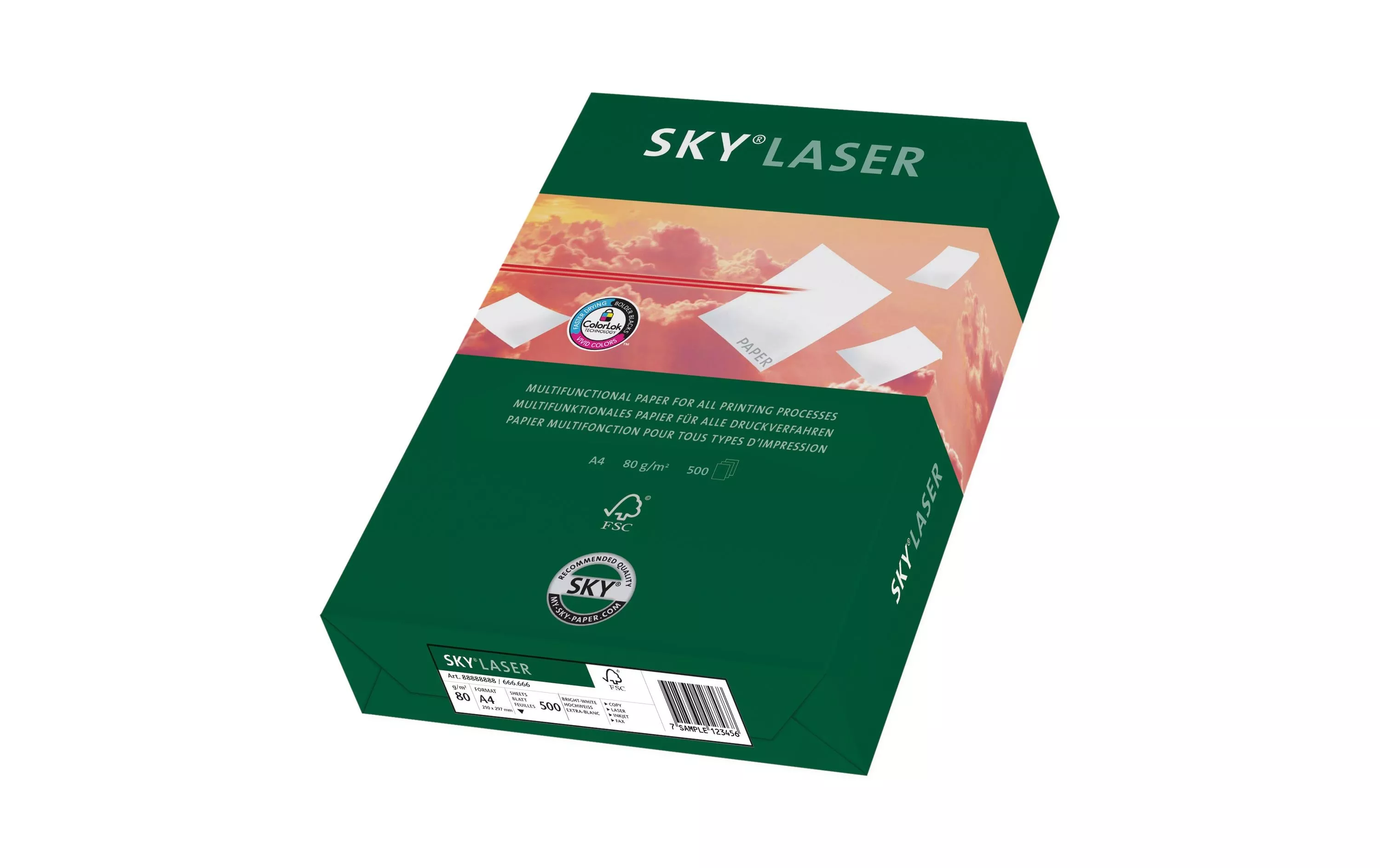 Carta copiativa Sky Laser A4, bianco, 80 g/m², 500 fogli