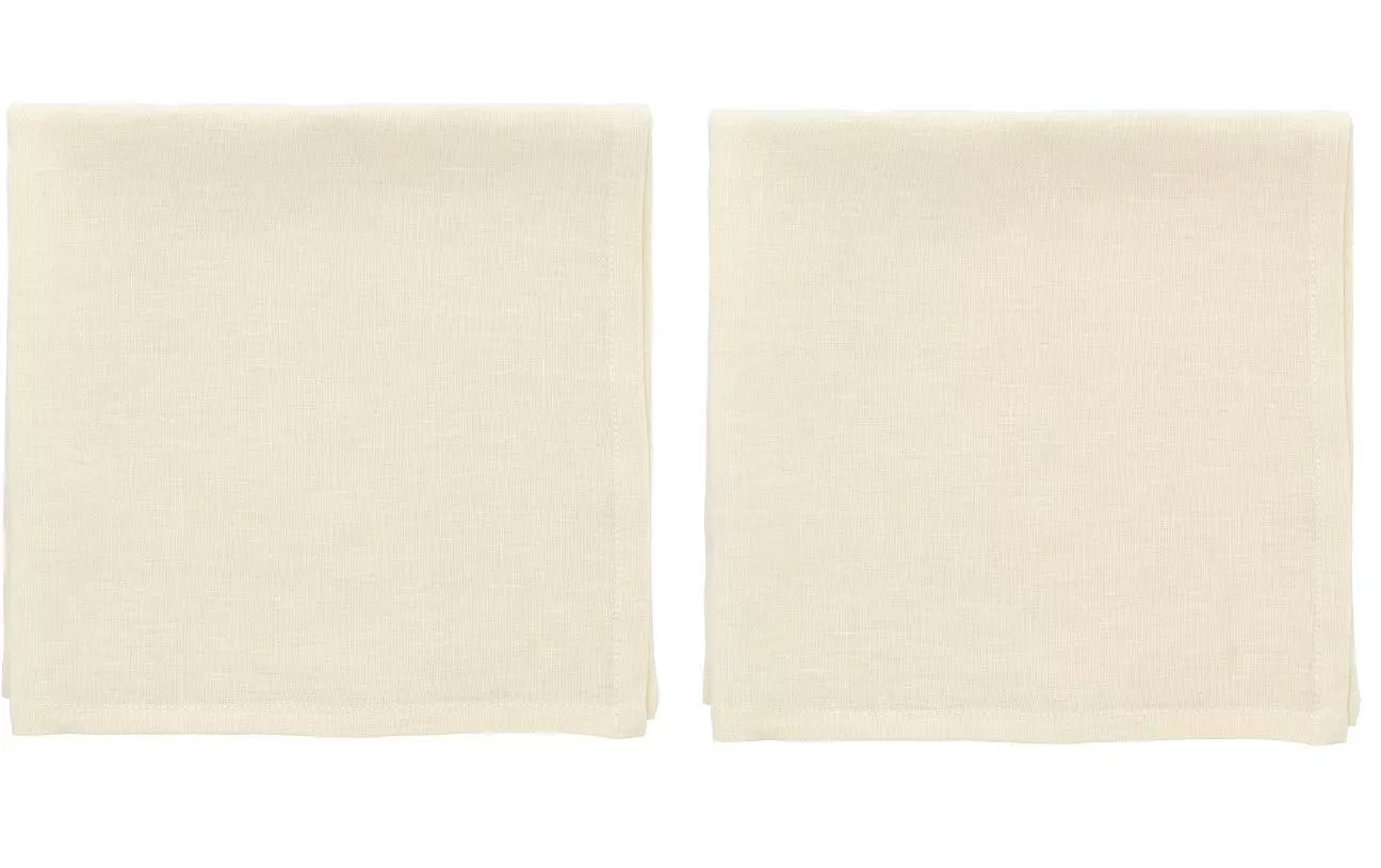 Serviette en tissu Pure Linen 45 cm x 45 cm, 2 Pièce/s, Crème