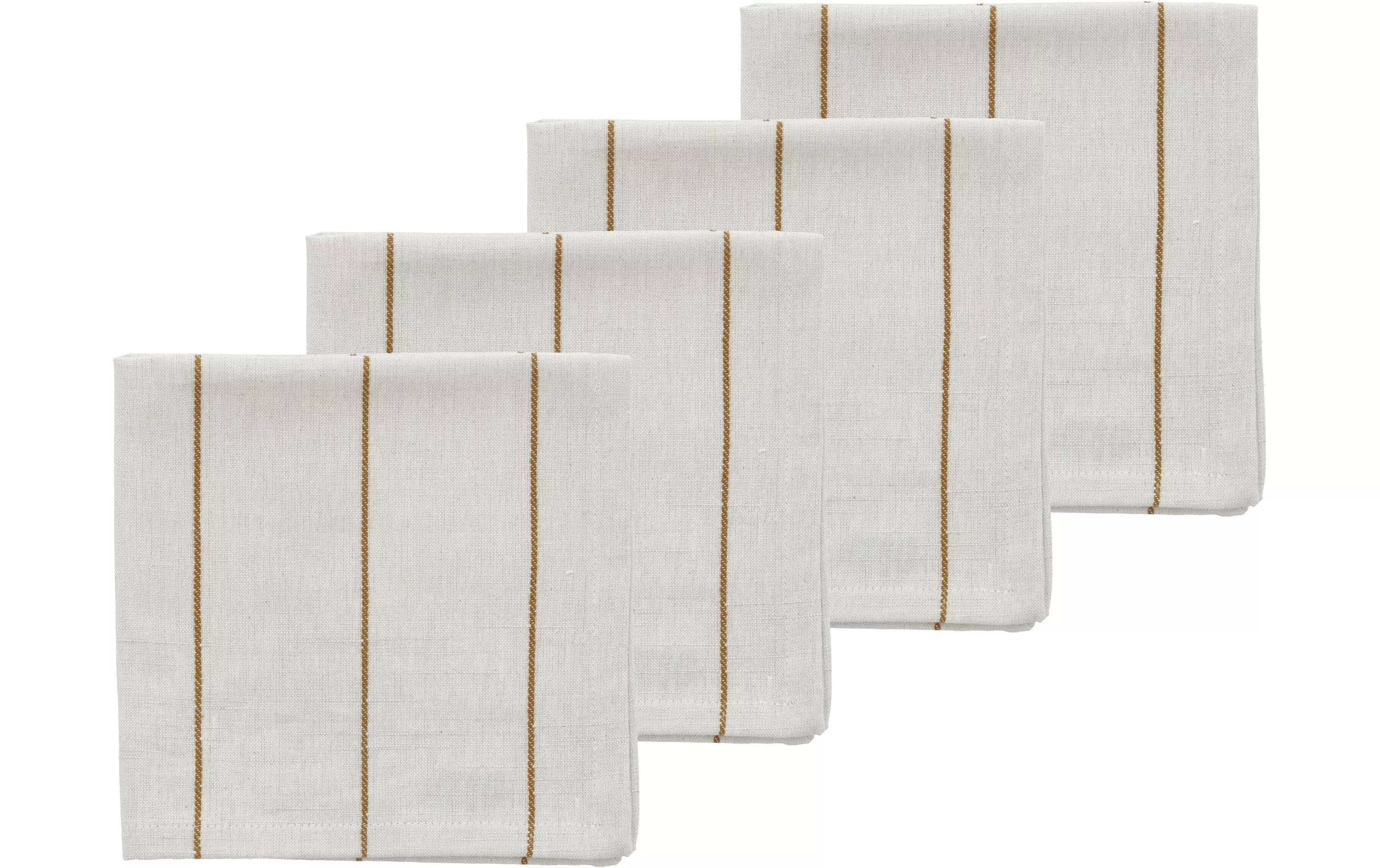 Linea di tovaglioli di stoffa 45 cm x 45 cm, 4 pezzi, crema/oro
