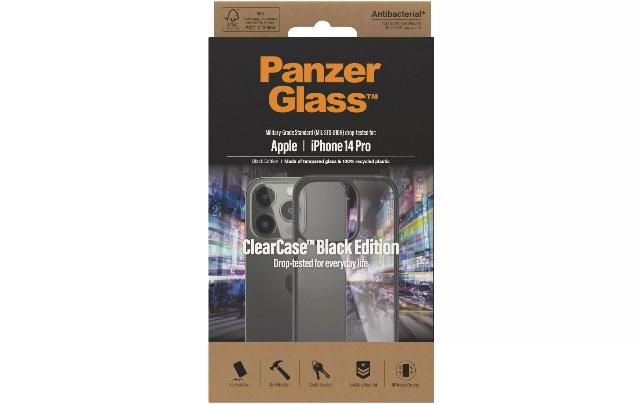Cover posteriore in vetro blindato ClearCase iPhone 14 Pro