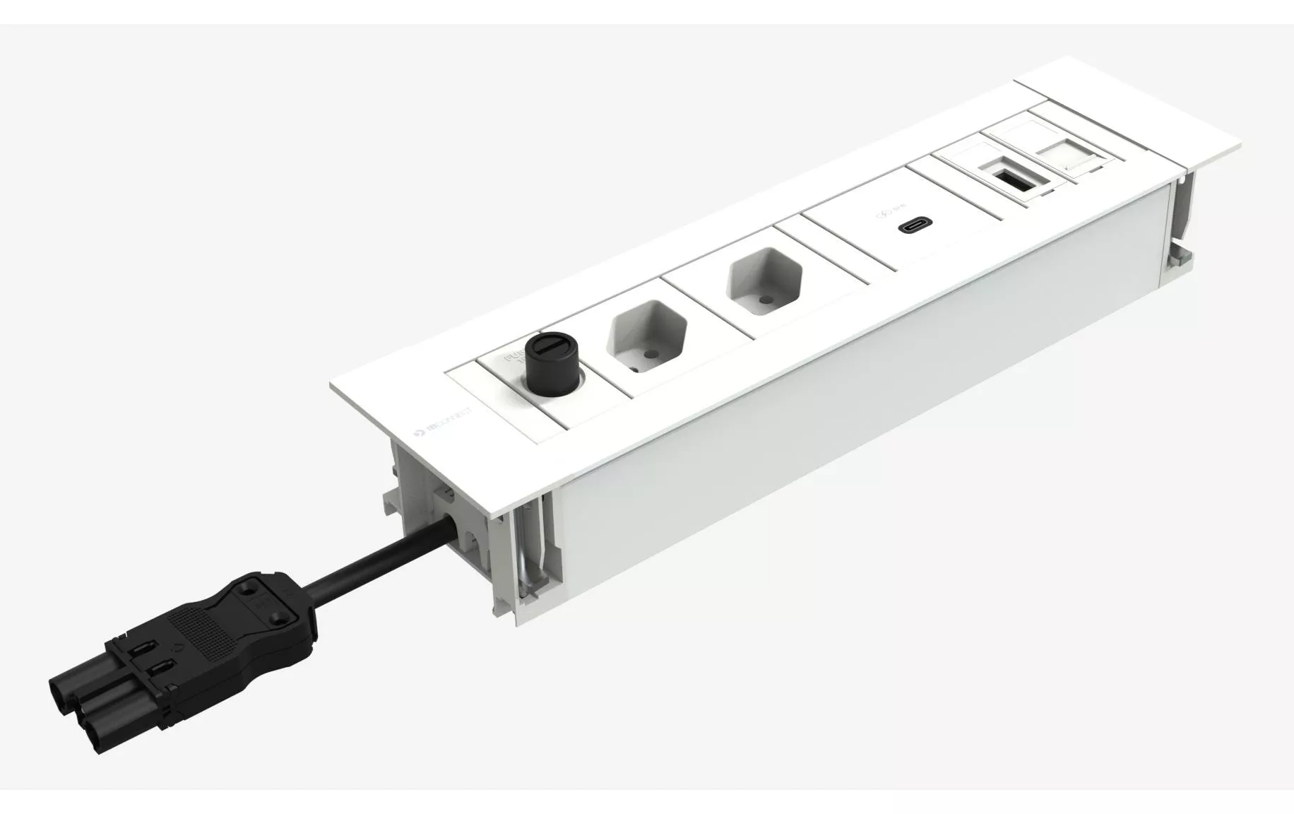 Power Strip Intro2 2x T13 USB C-60 1x Cat6 HDMI, bianco