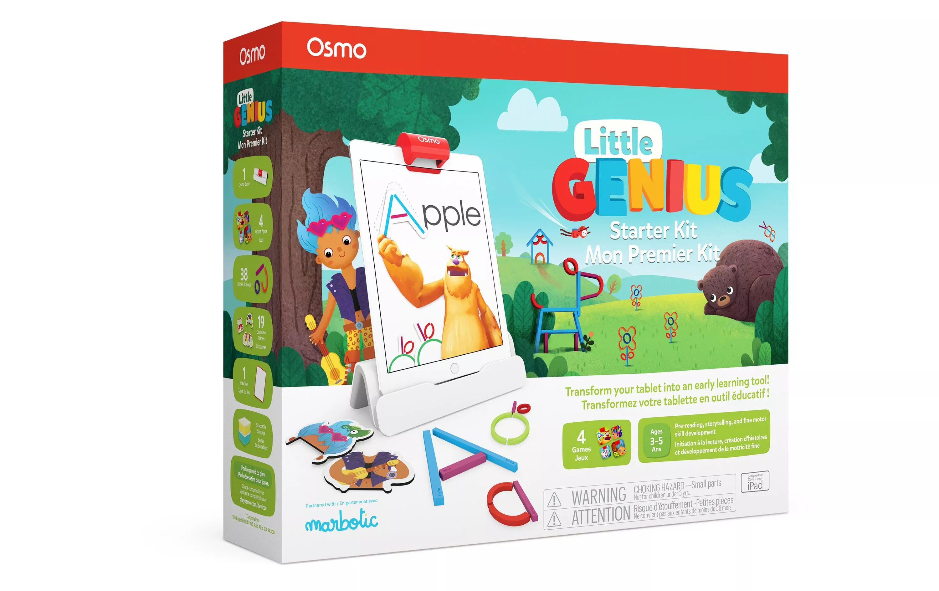 Osmo Little Genius Starter Kit pour iPad, base incluse D Multicolore