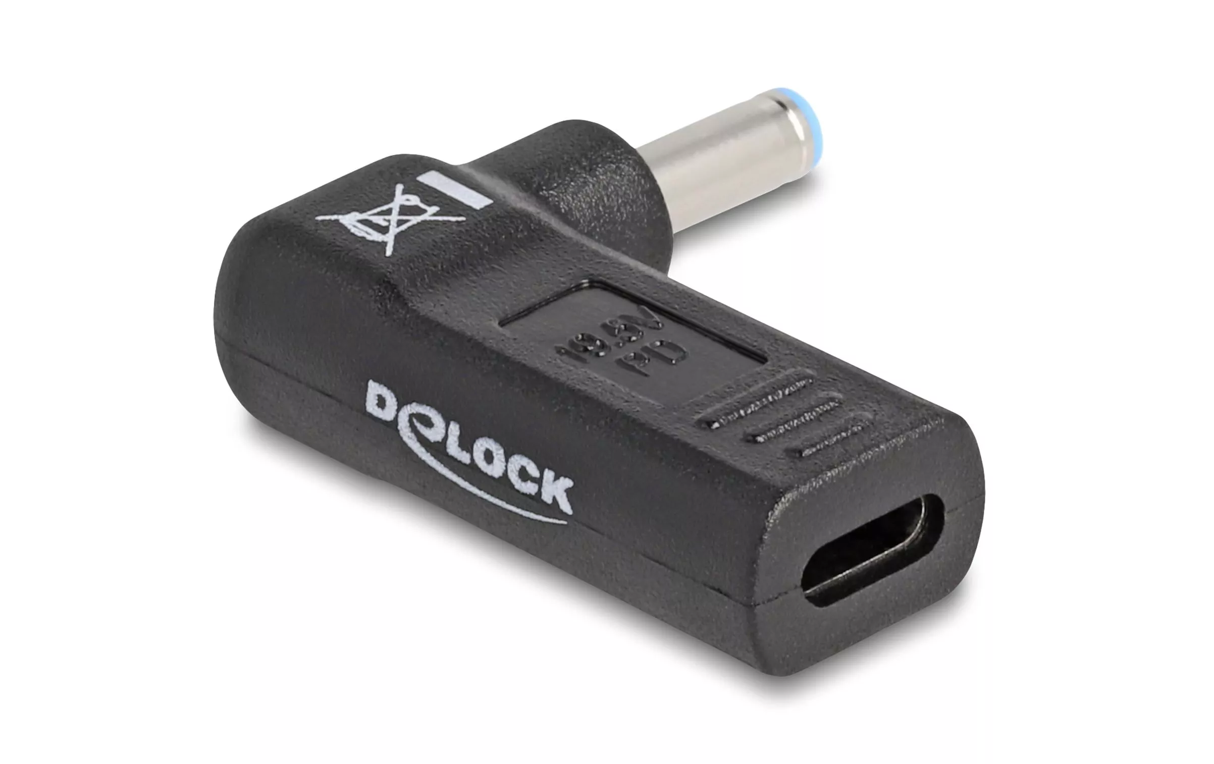 Adattatore Delock da USB-C a HP 4,5 x 3,0 mm con angolo di 90°