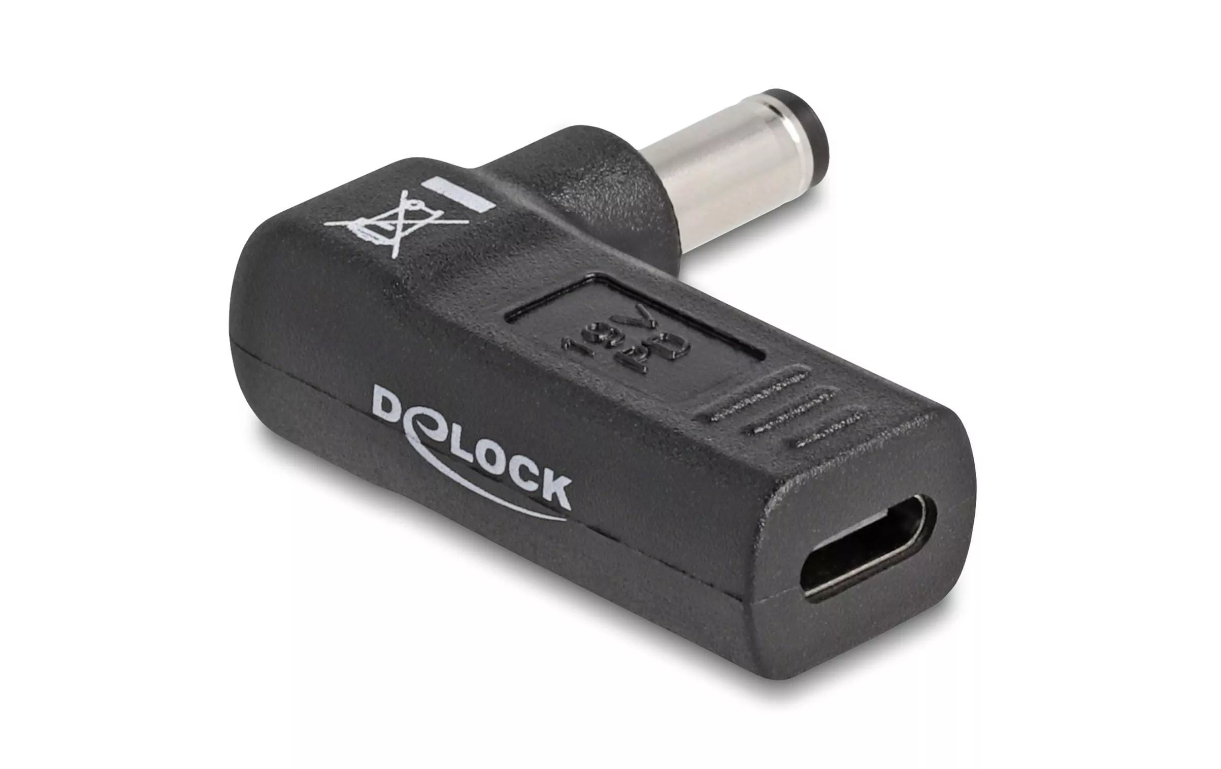 Adattatore Delock da USB-C a 5,5 x 2,1 mm con angolo di 90°
