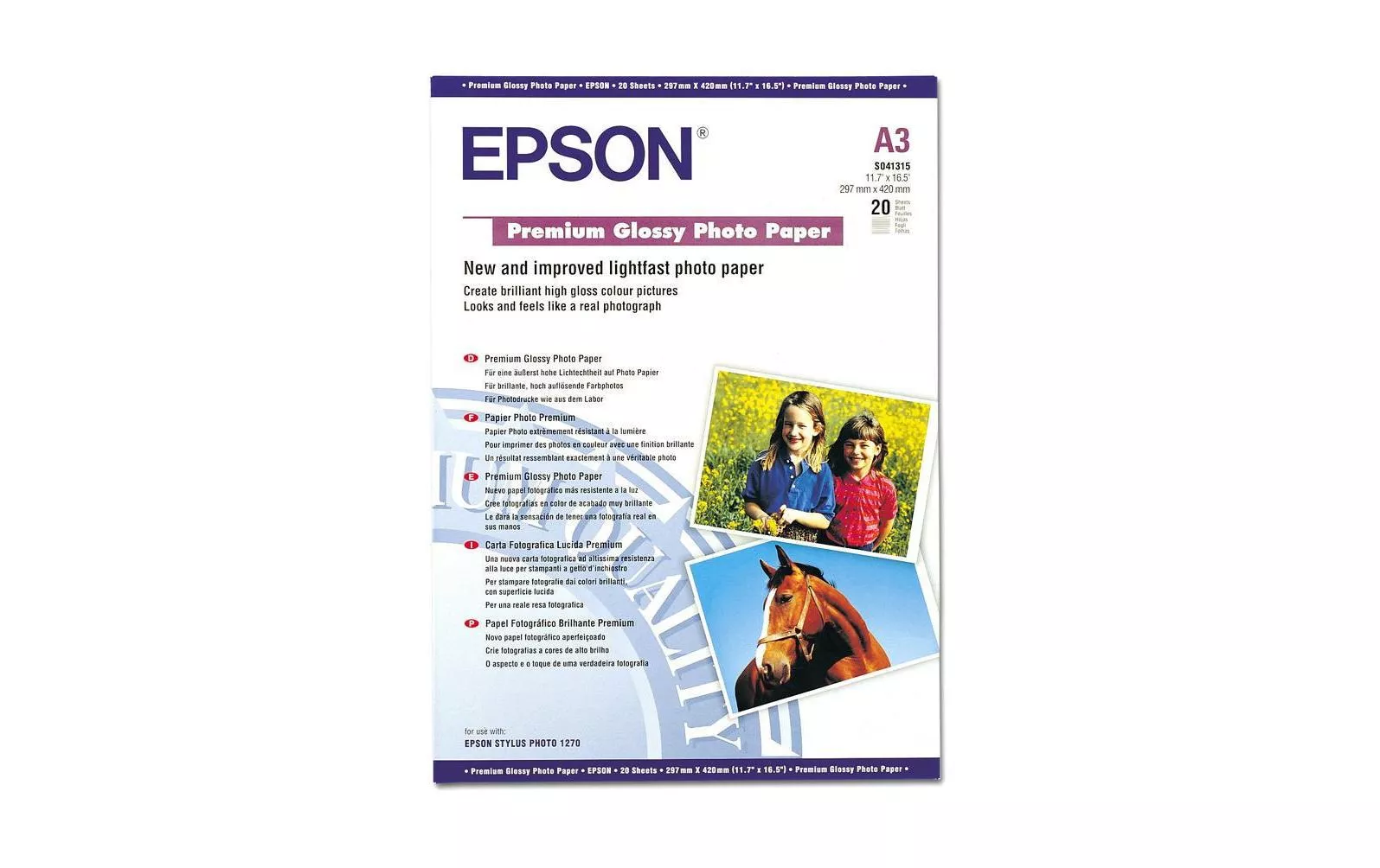 Carta fotografica Epson A3 255 g/m² 20 pezzi