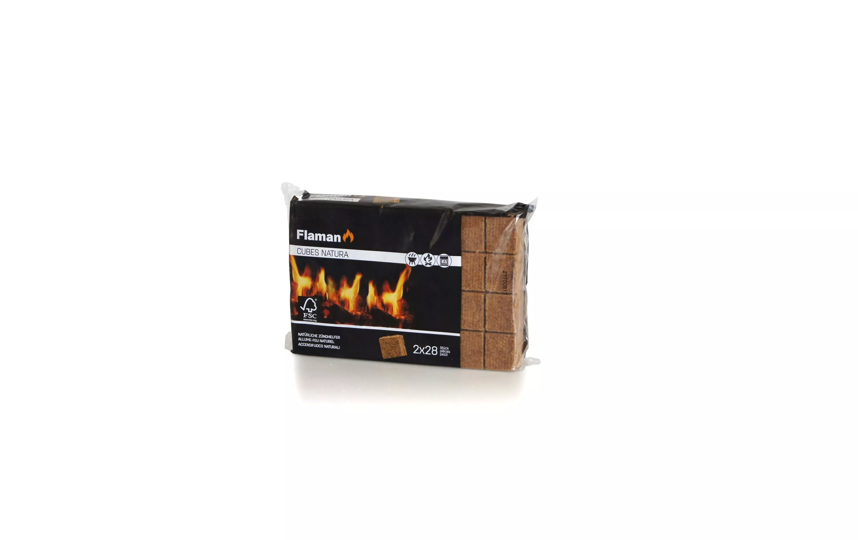 Allume-feu pour barbecue Cubes Natura, 2 x 28 pièces, FSC