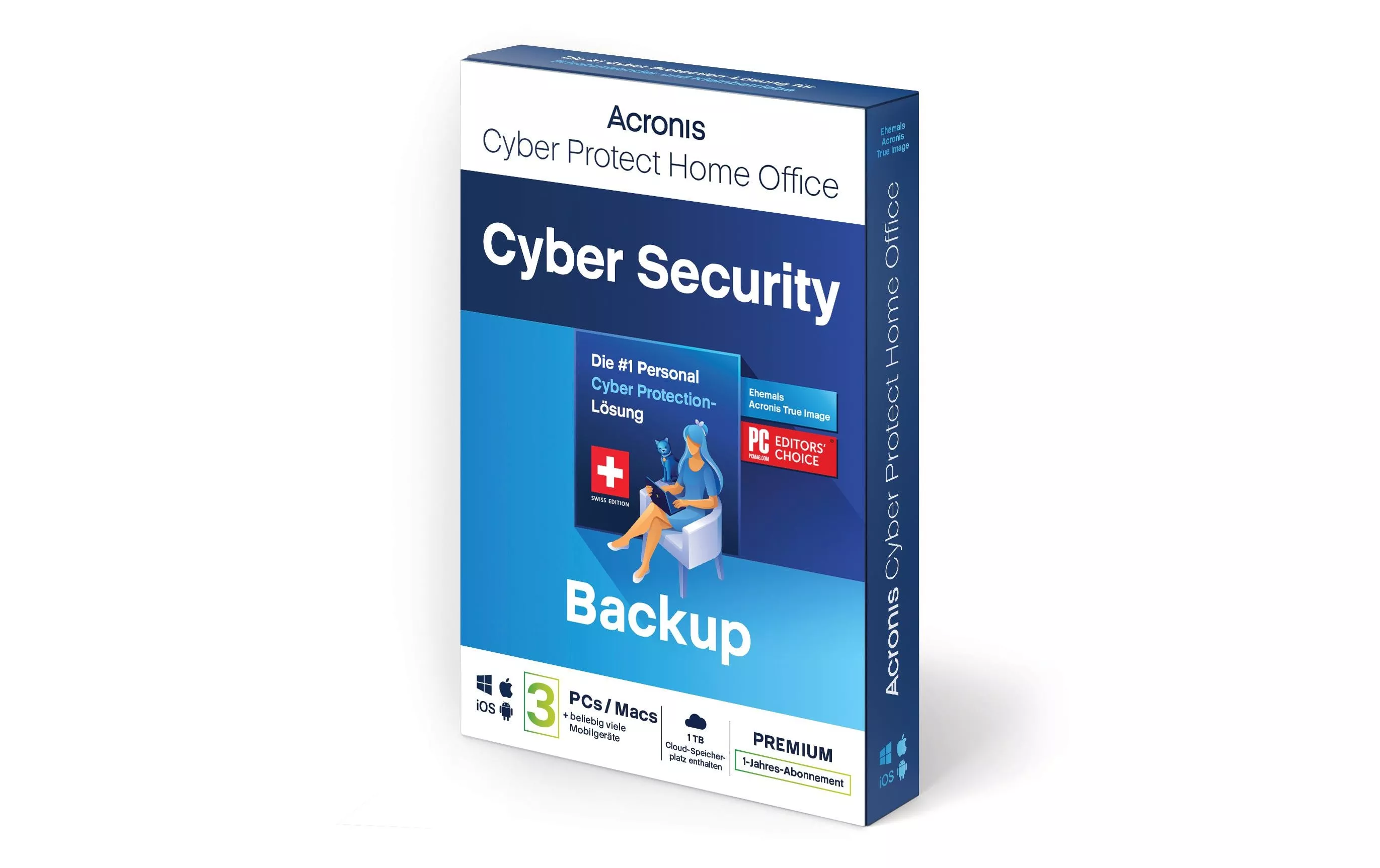 Cyber Protect Home Office Premium Boîte, Abonnement 3 PC, 1 an