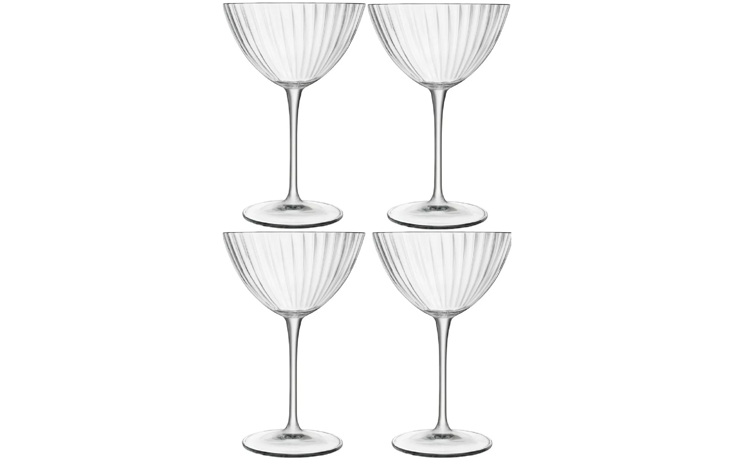 Bicchiere Martini Ottica 220 ml, 4 pezzi, Trasparente