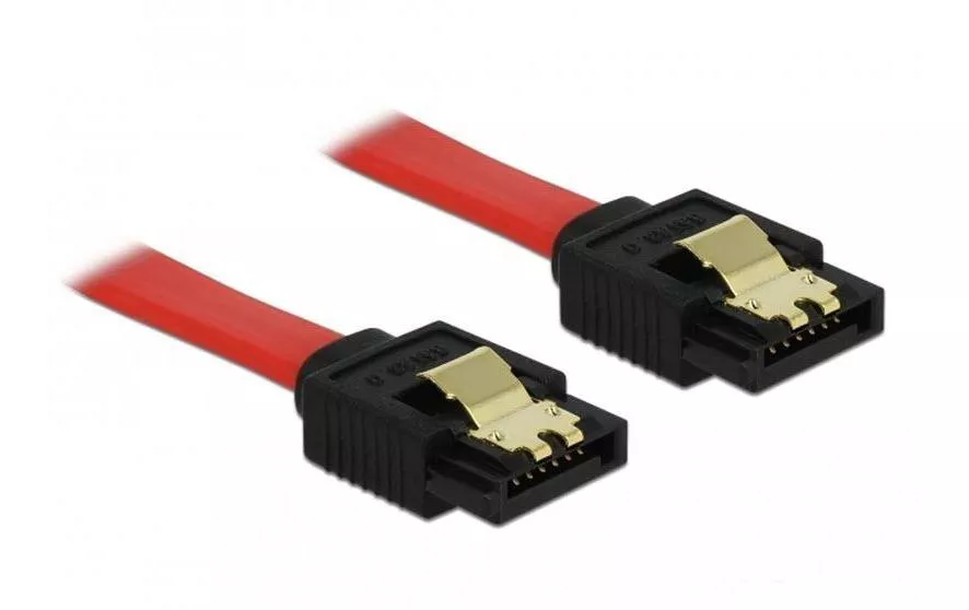 Câble SATA3 rouge, clip, 10 cm